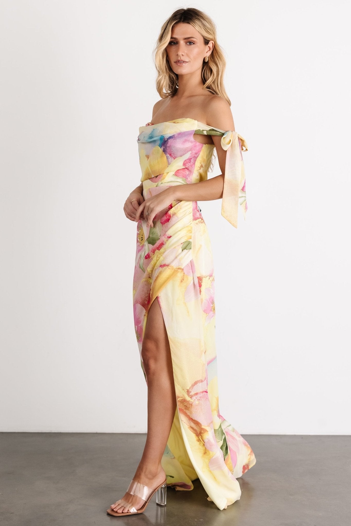 Allegra Off Shoulder Maxi Dress | Multi Floral Sale Official