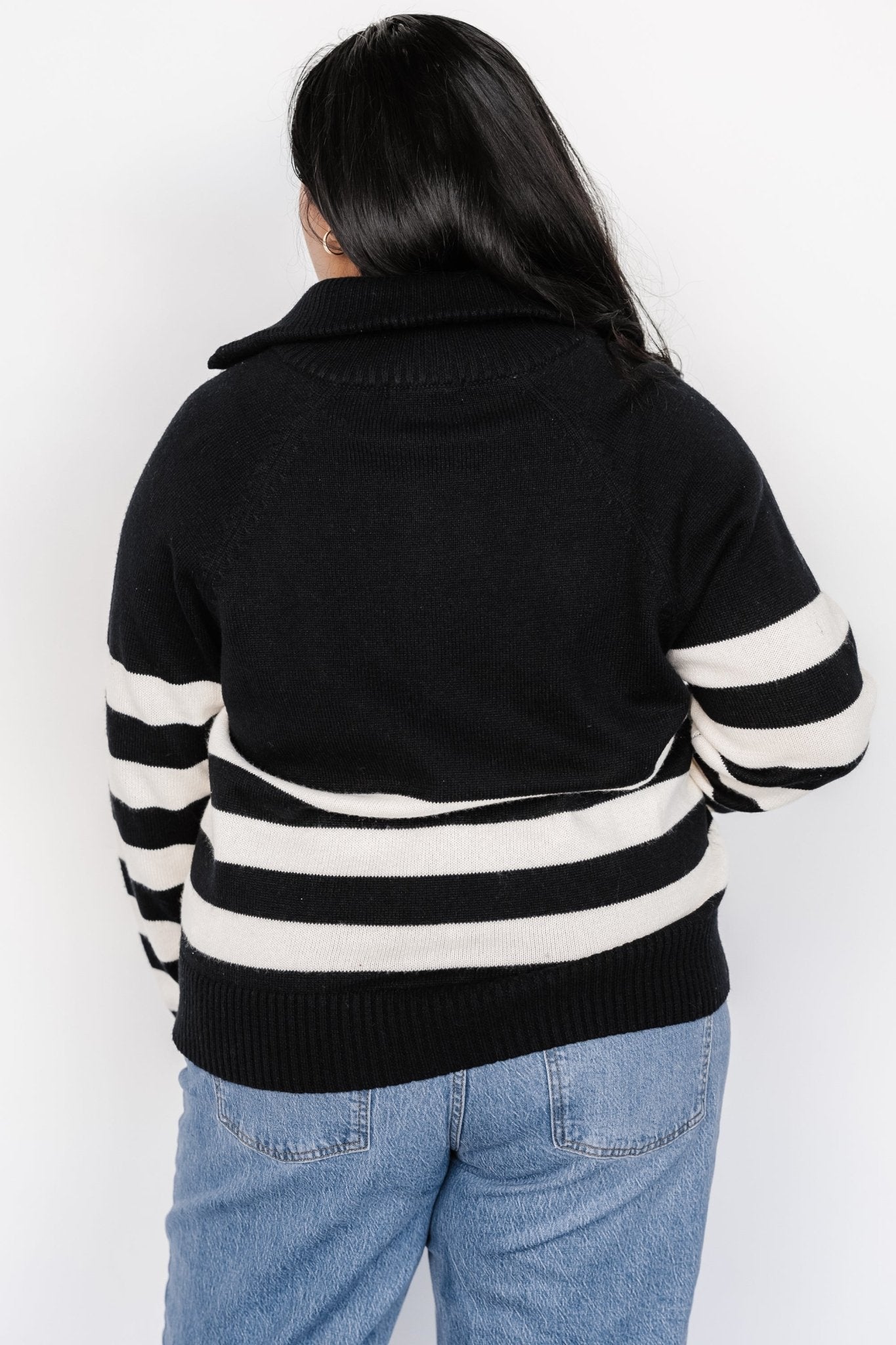 Trish Striped Sweater | Black + Off White Discount Cheap Online