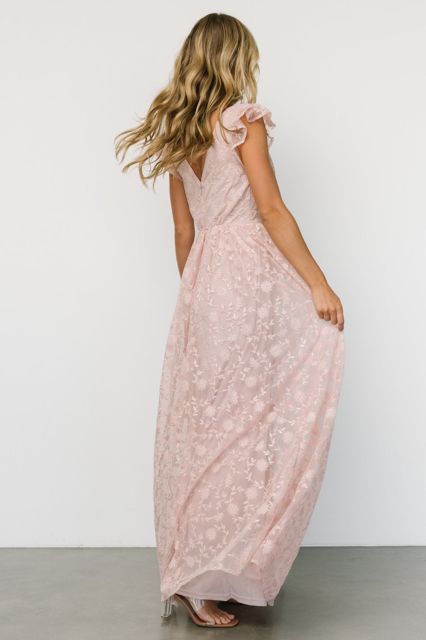 Alexa Embroidered Sequin Maxi Dress | Blush Rose Cheapest Online