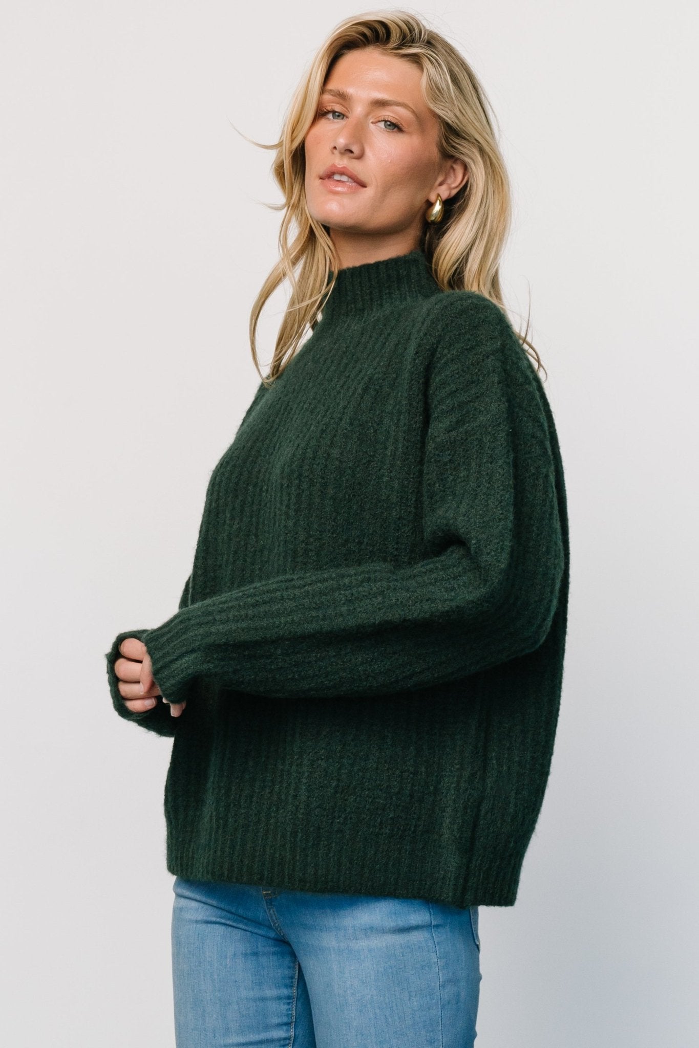 Fallon Sweater | Dark Green Best Place Online