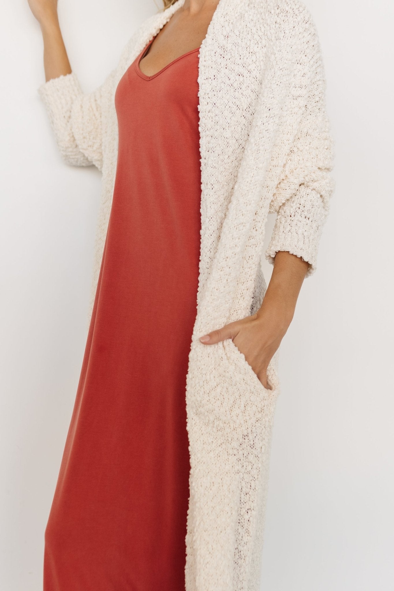 Zonda Long Cardigan | Cream Clearance Newest