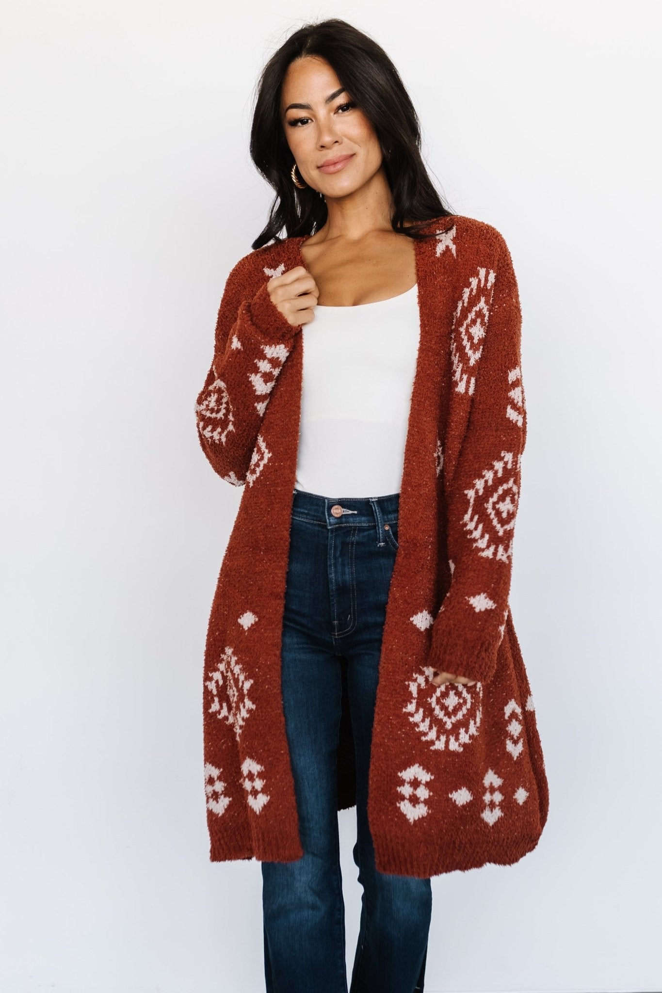 Missoula Oversized Cardigan | Rust + Beige Top Quality Sale Online