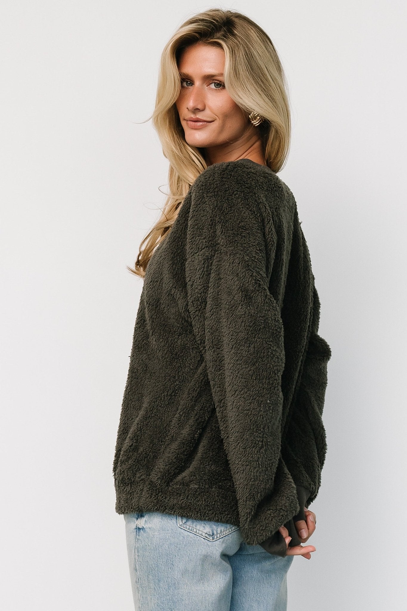 Brina Teddy Crewneck | Charcoal Gray Buy Cheap Brand New Unisex
