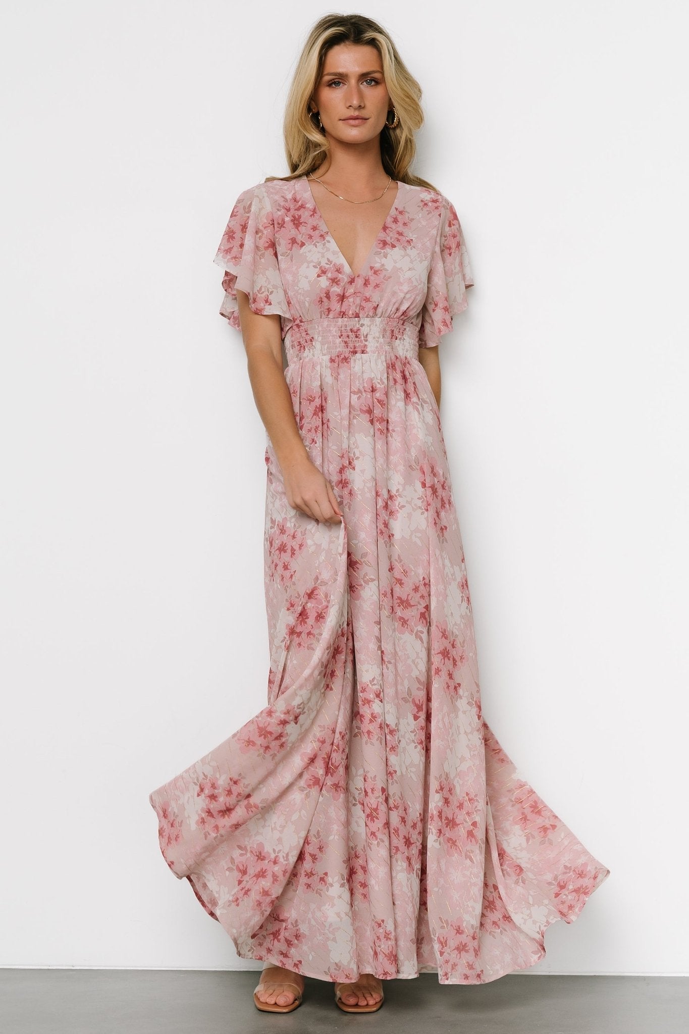 Lynlee Metallic Maxi Dress | Pink Multi Sale Supply