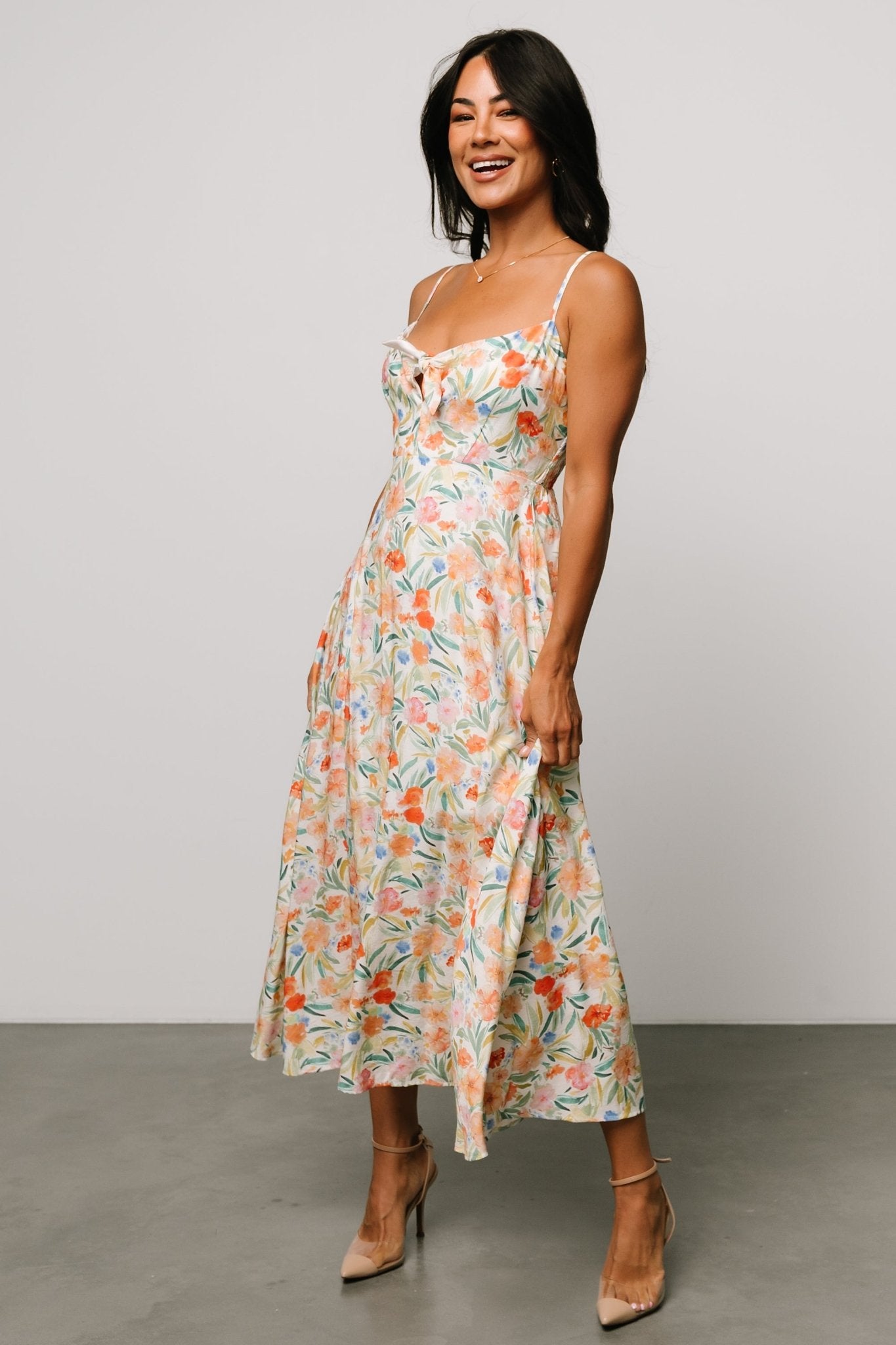 Calista Midi Dress | Multi Floral With Credit Card For Sale