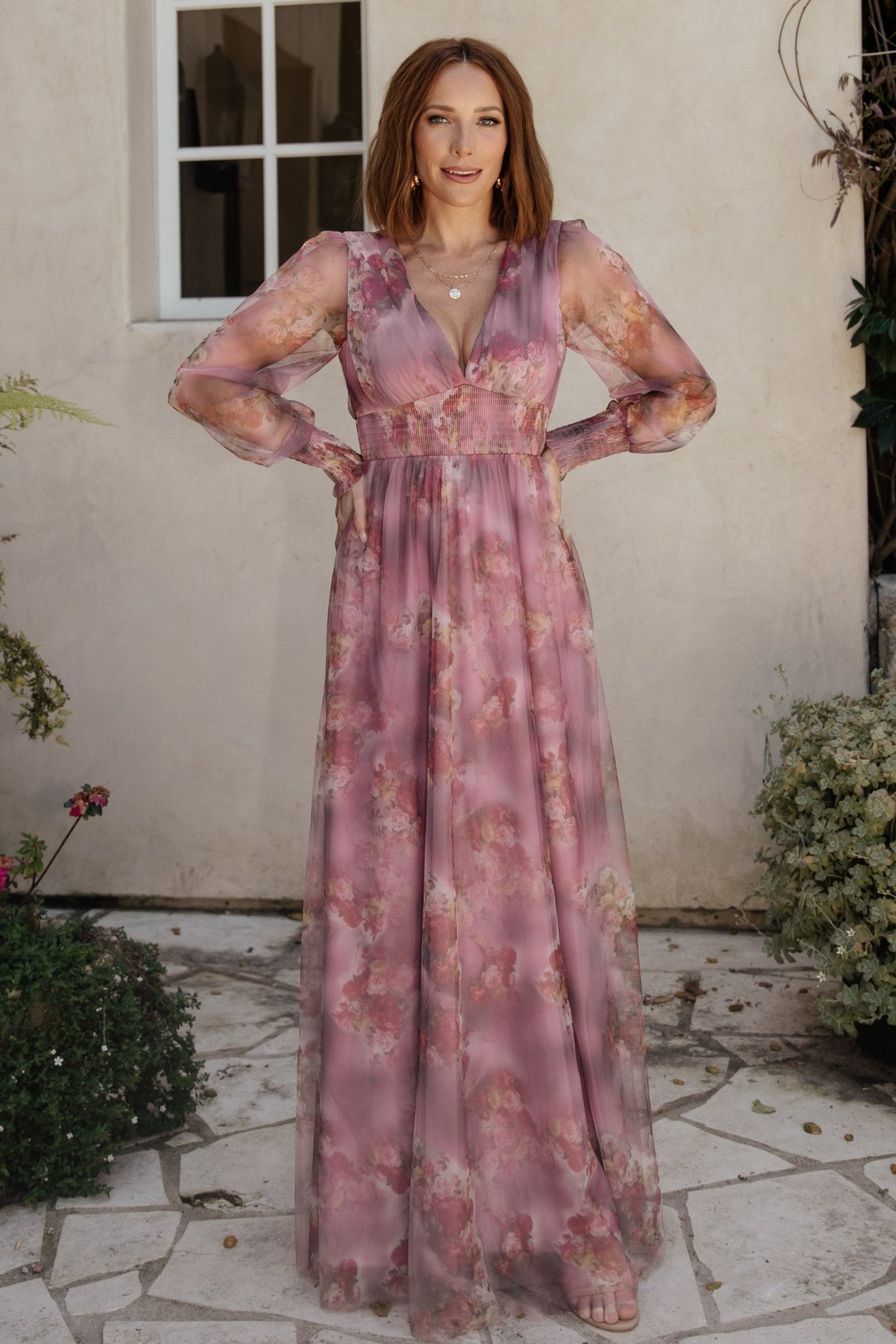 Layla Tulle Maxi Dress | Dusty Orchid Floral Free Shipping Good Selling