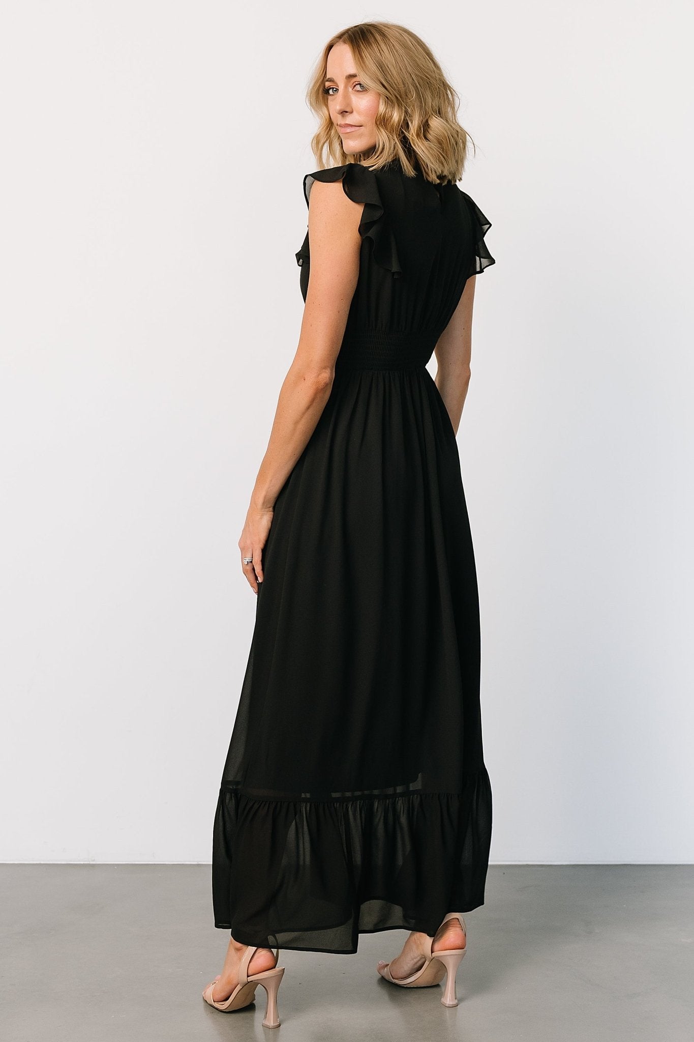 Kearny Ruffle Maxi Dress | Black Cheap Pice Low Shipping Fee