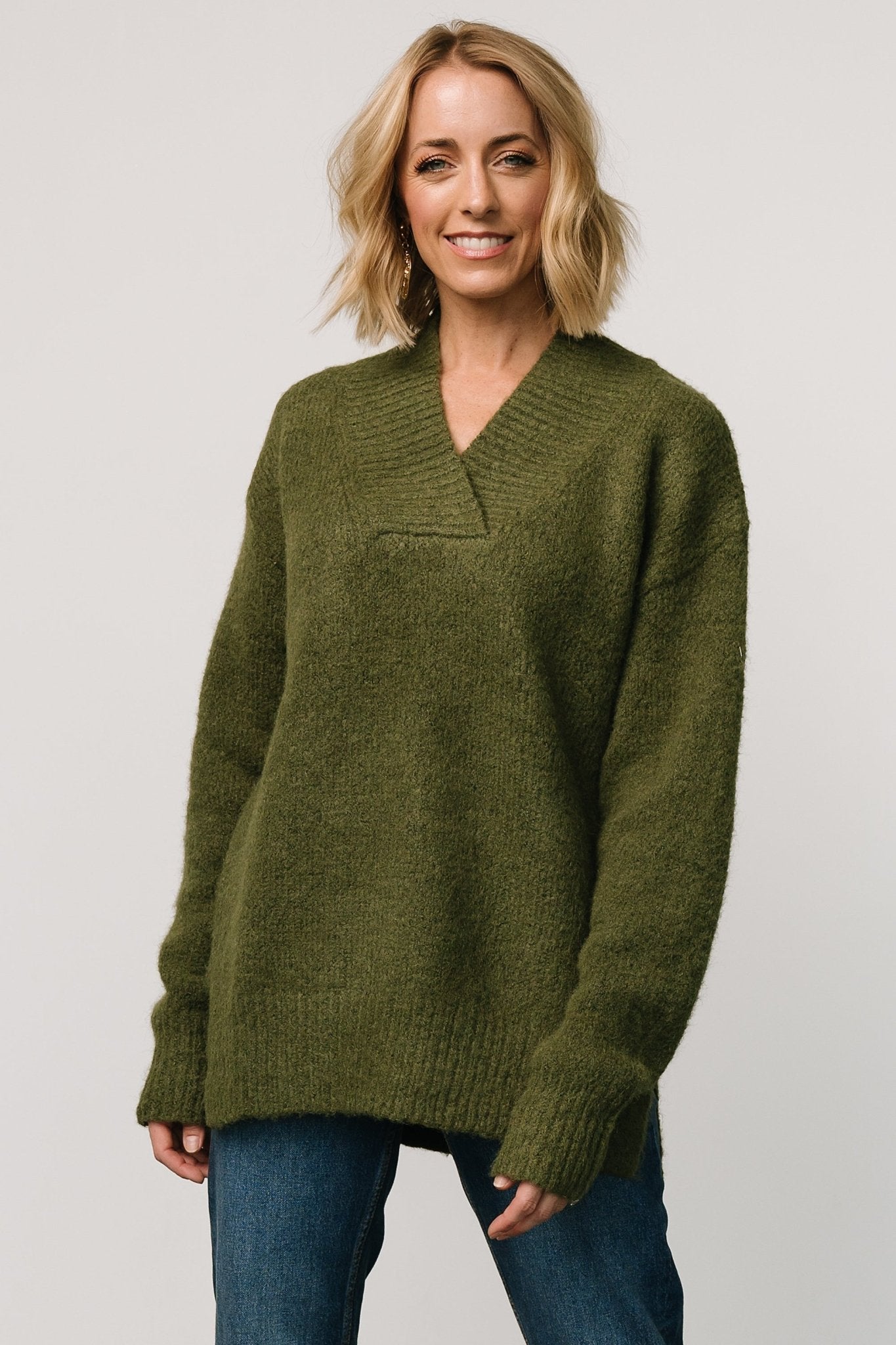 Calgary Oversized Sweater | Olive Outlet Excellent