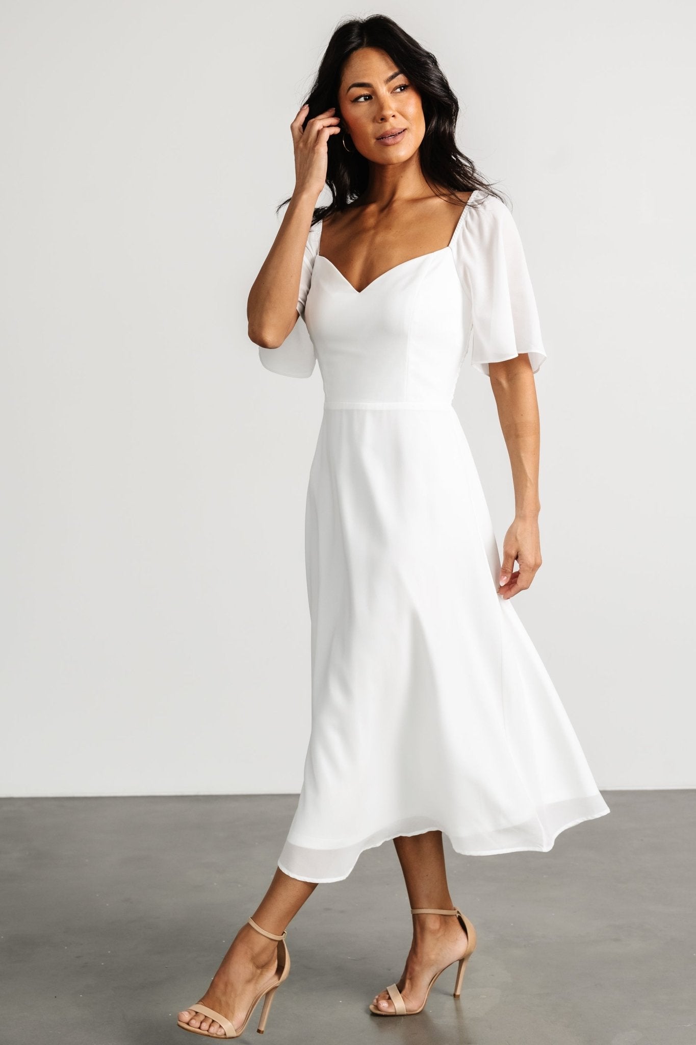 Colette Sweetheart Midi Dress | White Cheap Eastbay