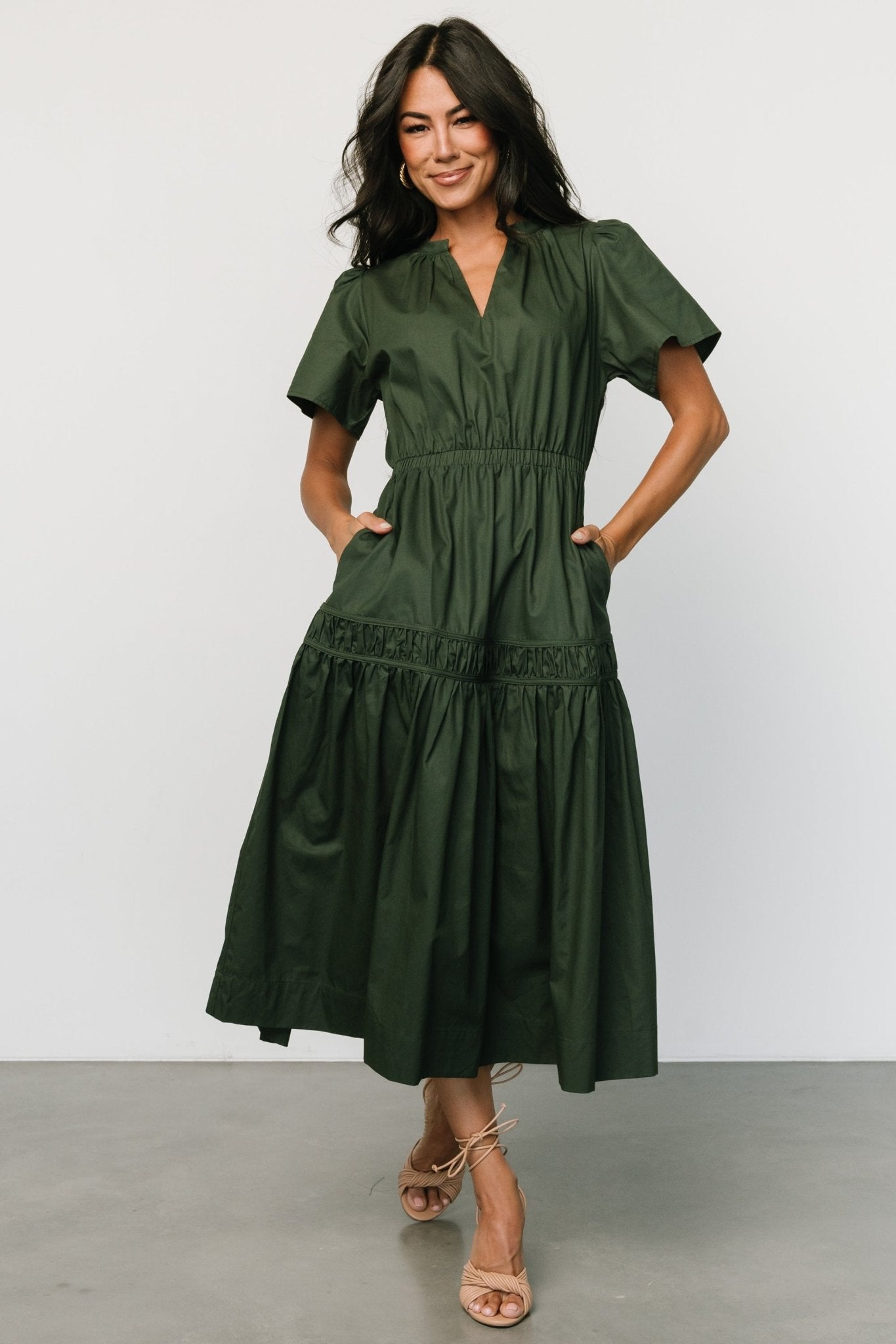 Jerrah Midi Dress | Deep Green Cheap For Cheap