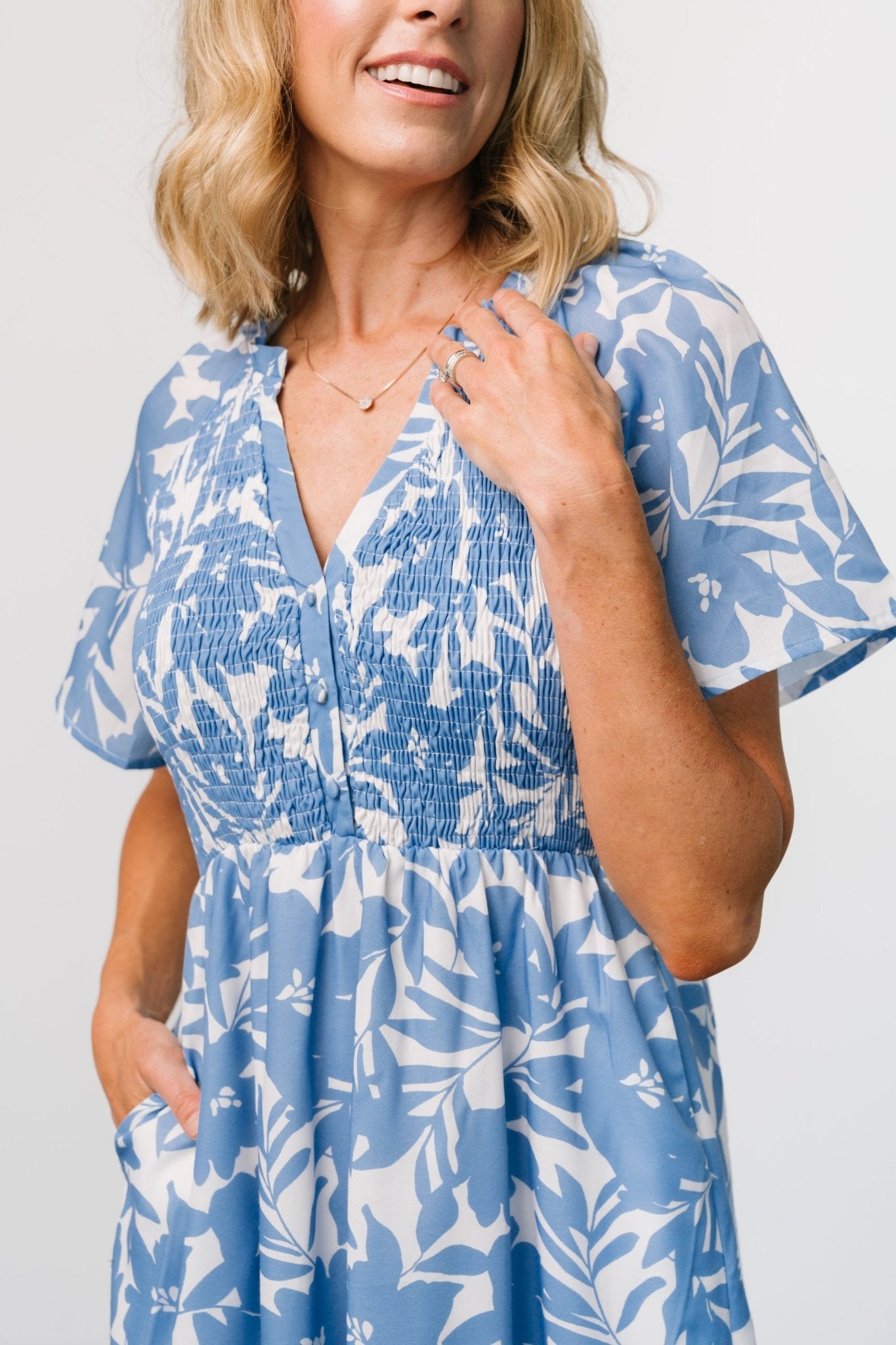 Annise Midi Dress | Blue Floral Outlet Purchase