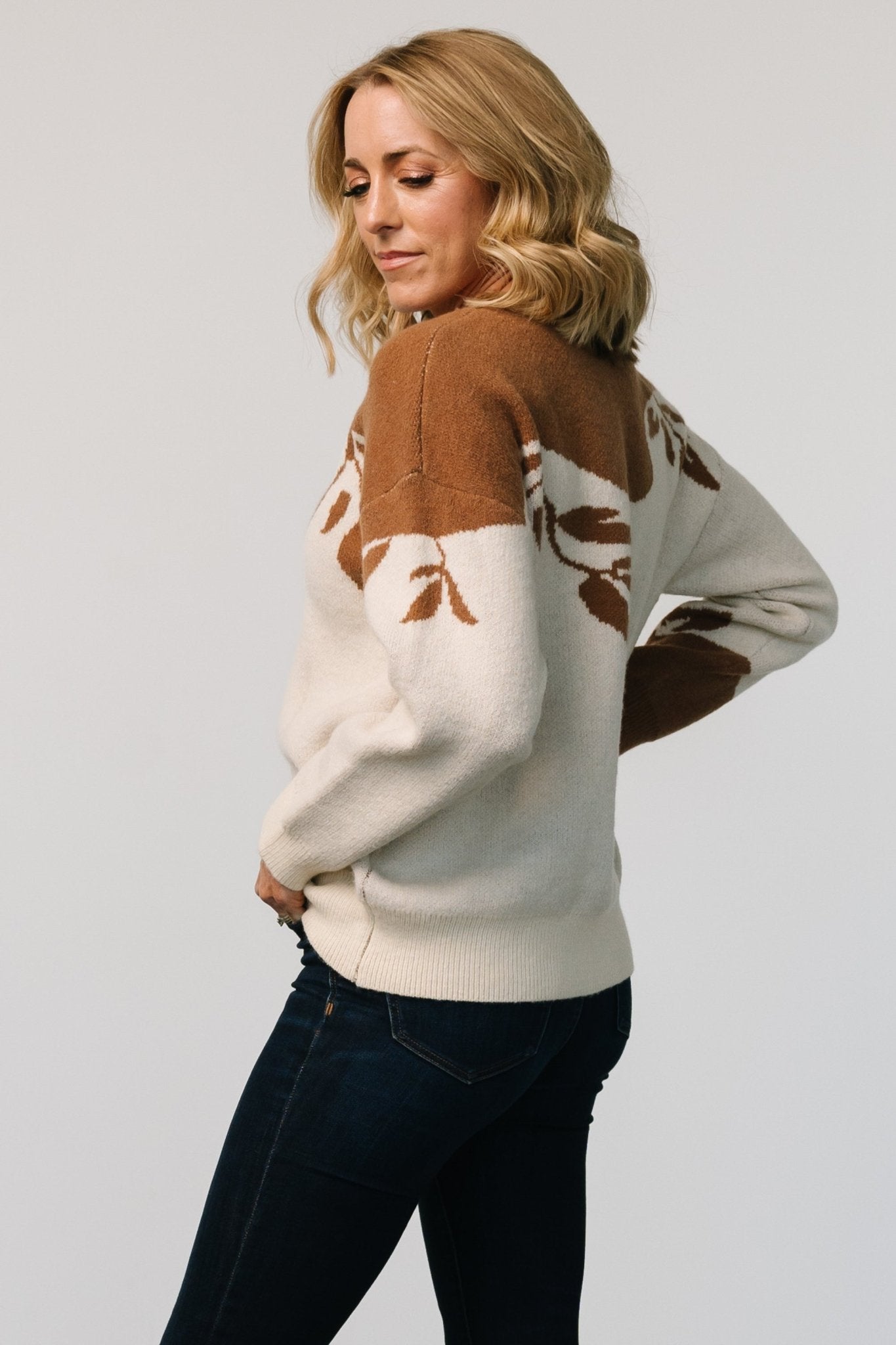 Teresa Sweater | Cream + Camel Clearance Footlocker Pictures