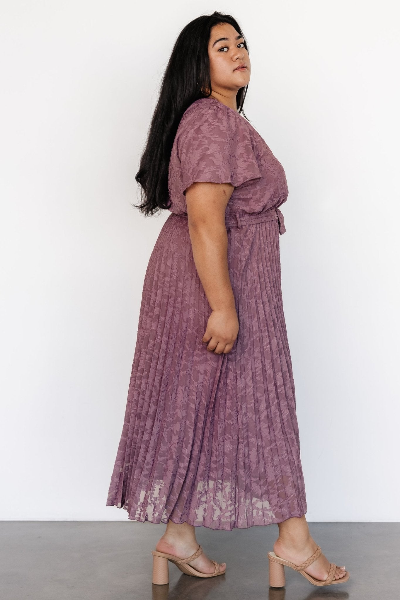 Mindy Pleated Dress | Vintage Plum Cheap View