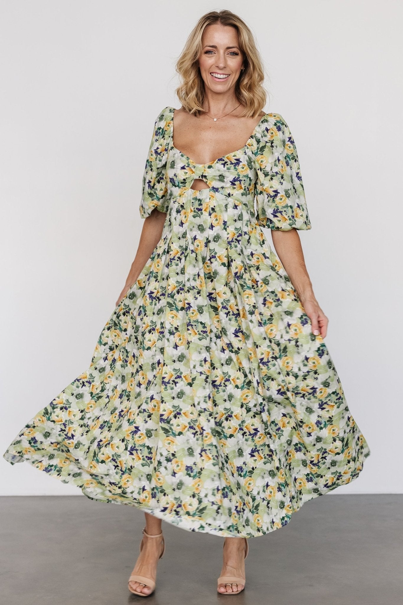 Brielle Maxi Dress | Green Floral Pictures Online