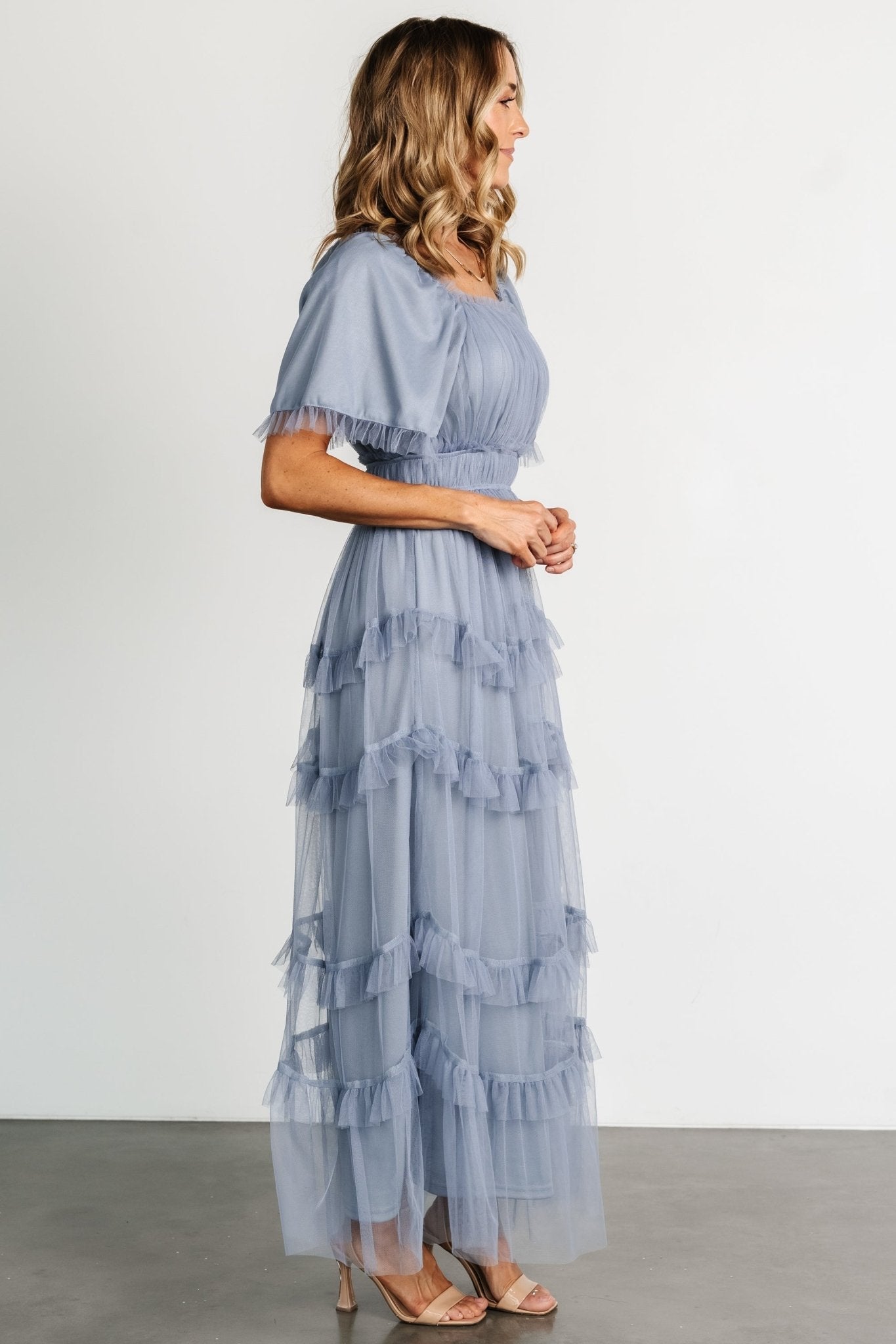 Magdalena Tulle Maxi Dress | Dusty Blue Order Cheap Pice