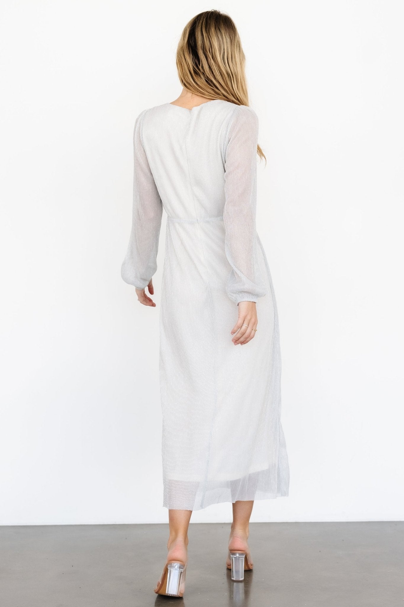 Devlyn Pleated Dress | Silver Shimmer The Cheapest Cheap Online