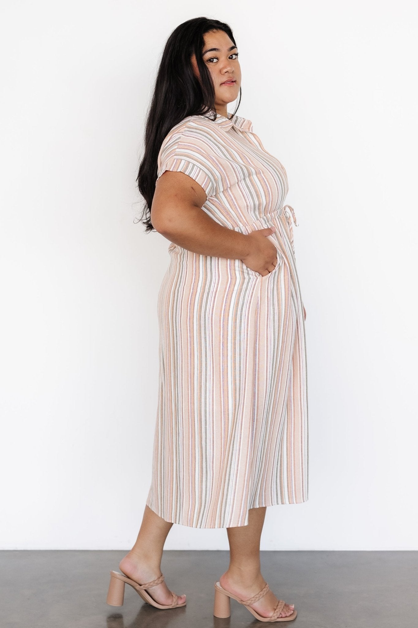 Carole Midi Dress | Multi Stripe Supply Online