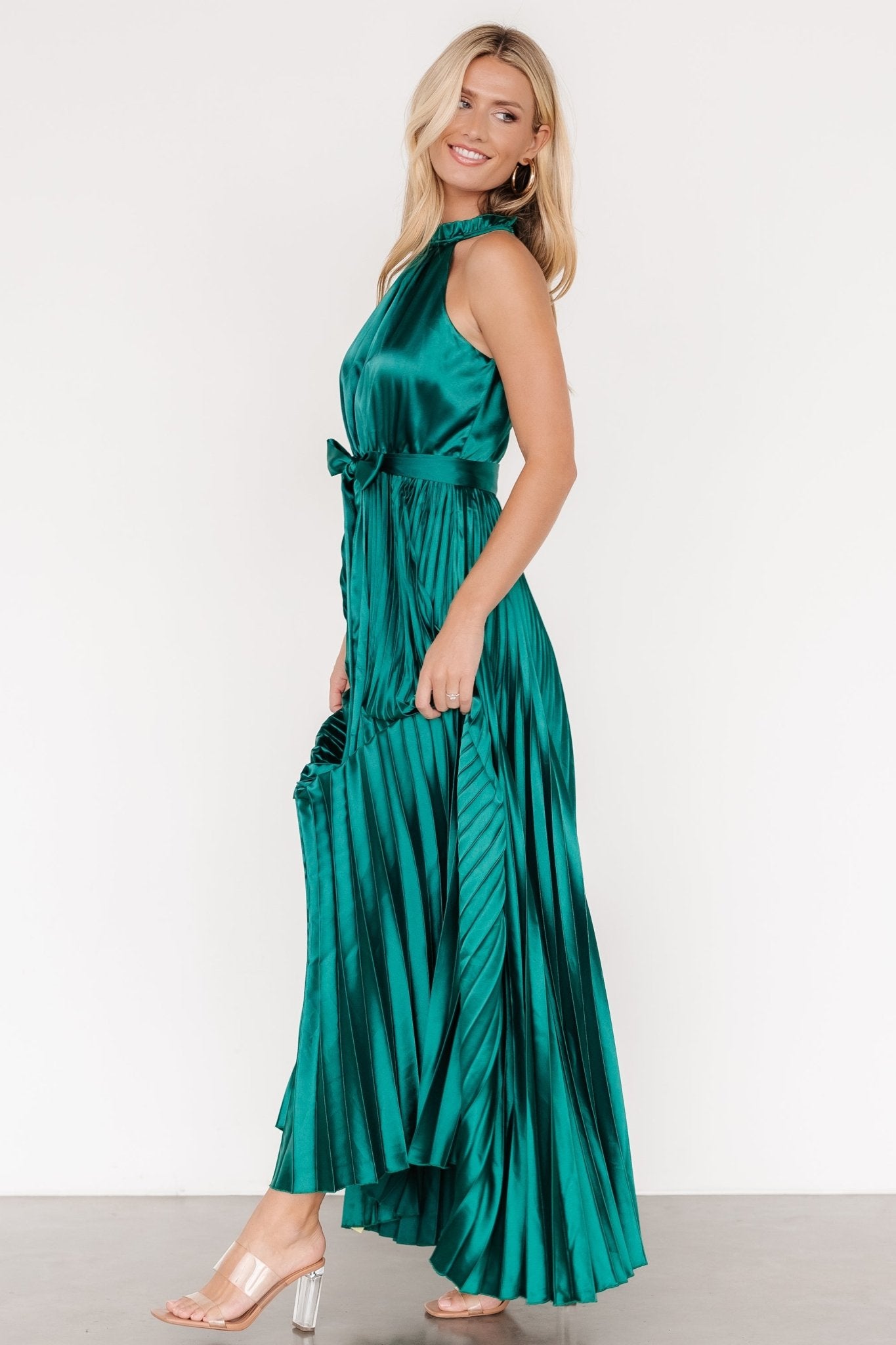 Capulet Pleated Maxi Dress | Emerald Fake Cheap Online