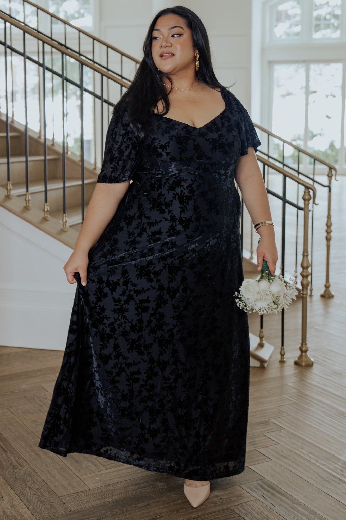 Everley Velvet Maxi Dress | Black For Sale For Sale