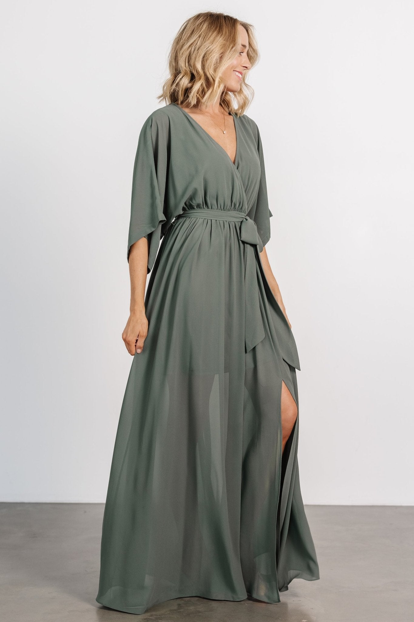 Kia Kimono Maxi Dress | Dark Sage Reliable Cheap Online