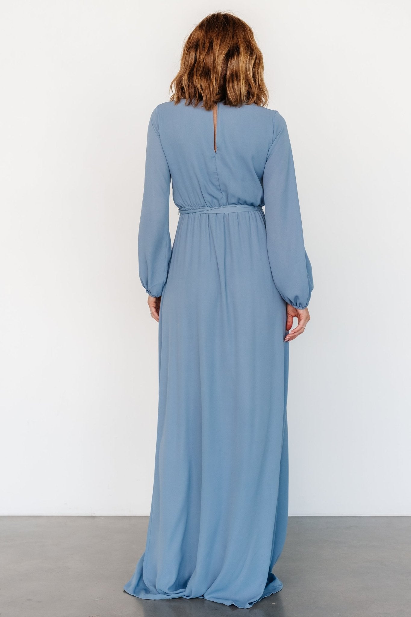 Breanne Faux Wrap Maxi Dress | Slate Blue Cheap Sale Fashionable