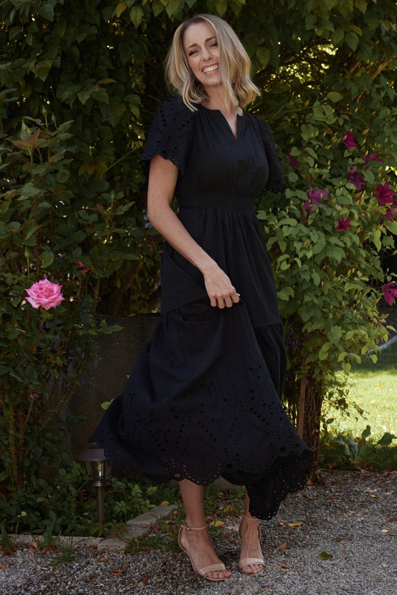 Annette Eyelet Maxi Dress | Black Sale Great Deals