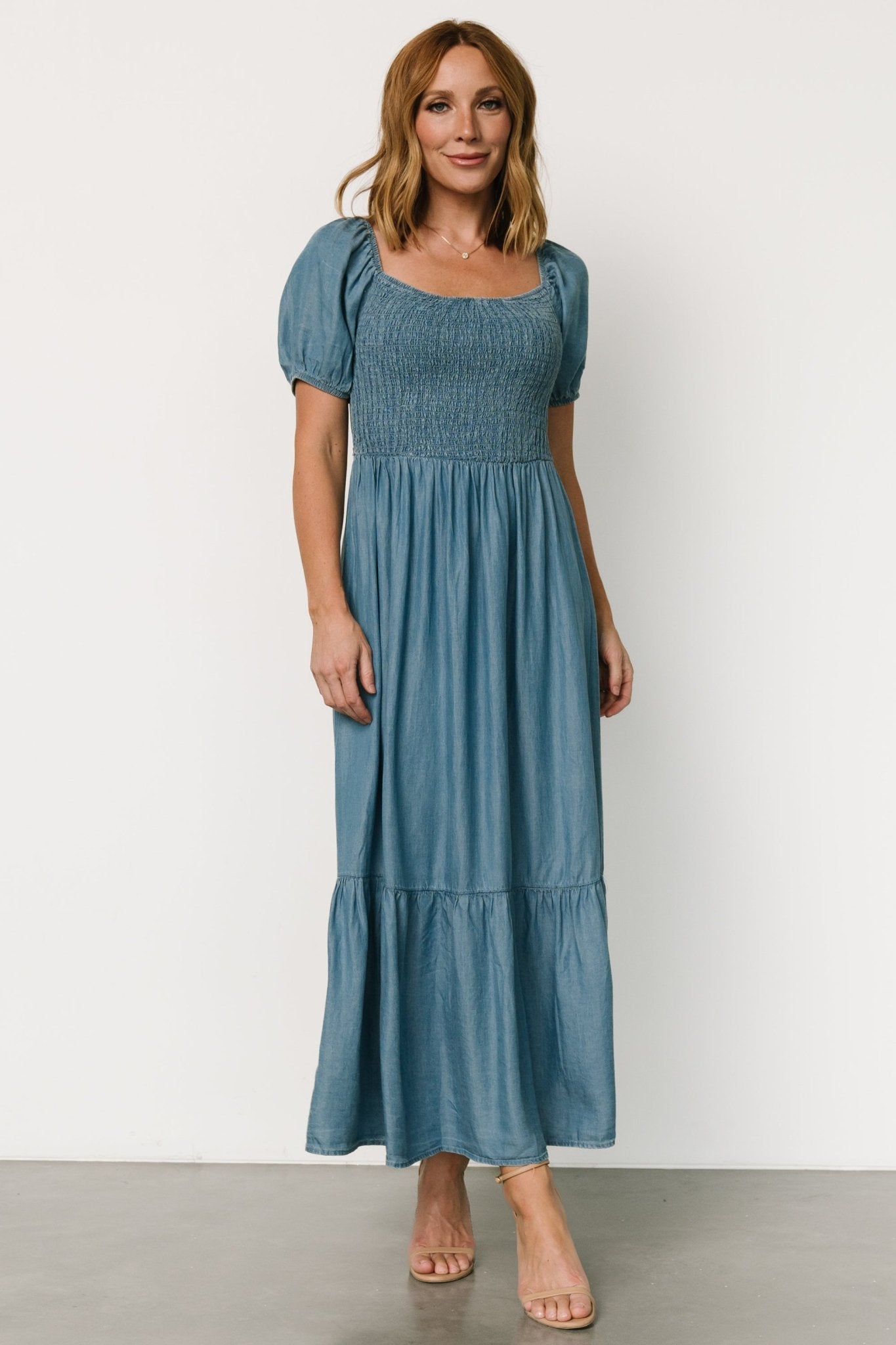 Lauralee Smocked Dress | Chambray Cheapest Cheap Online