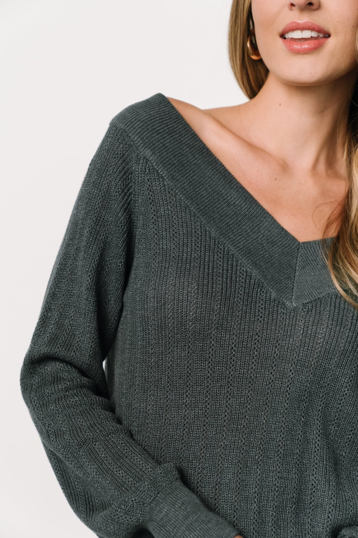 Ashby V Neck Sweater Top | Balsam Sale Official