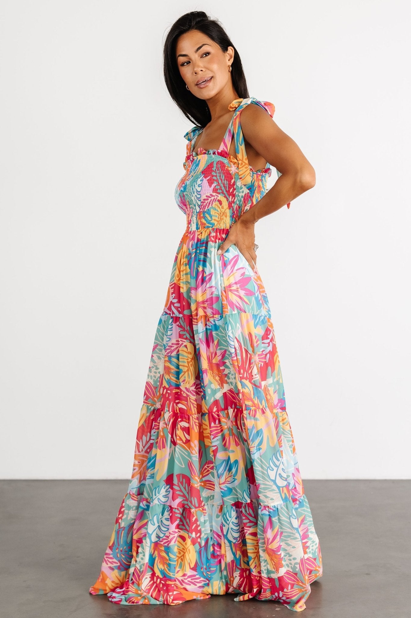 Santana Maxi Dress | Multi Print With Credit Card Cheap Online