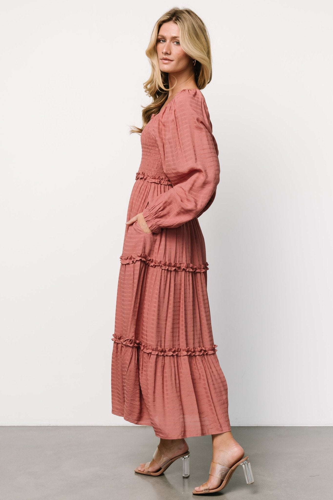 Rowan Tiered Dress | Vintage Rose Cheap Supply