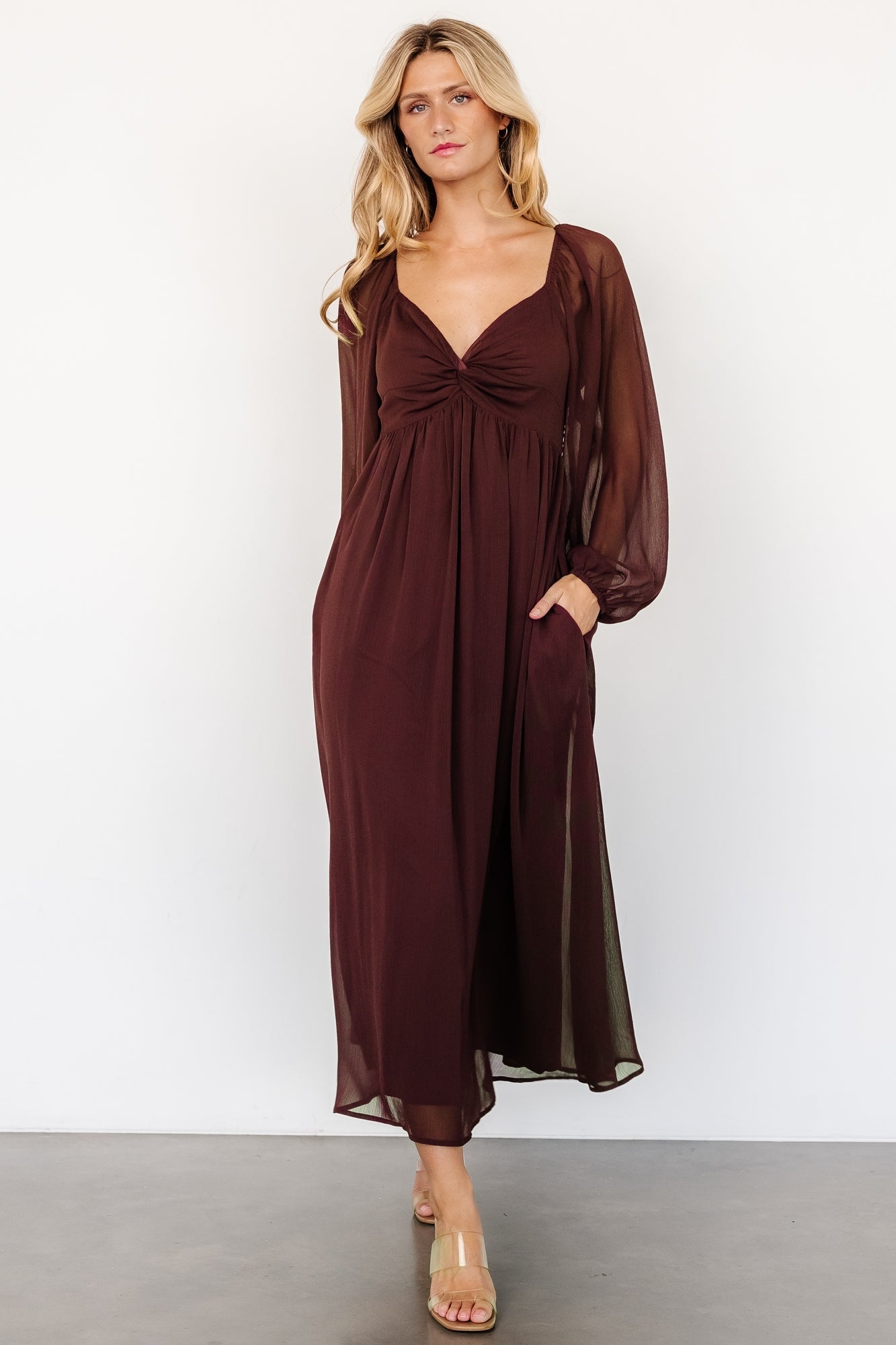 Dione Midi Dress | Mahogany New Arrival For Sale