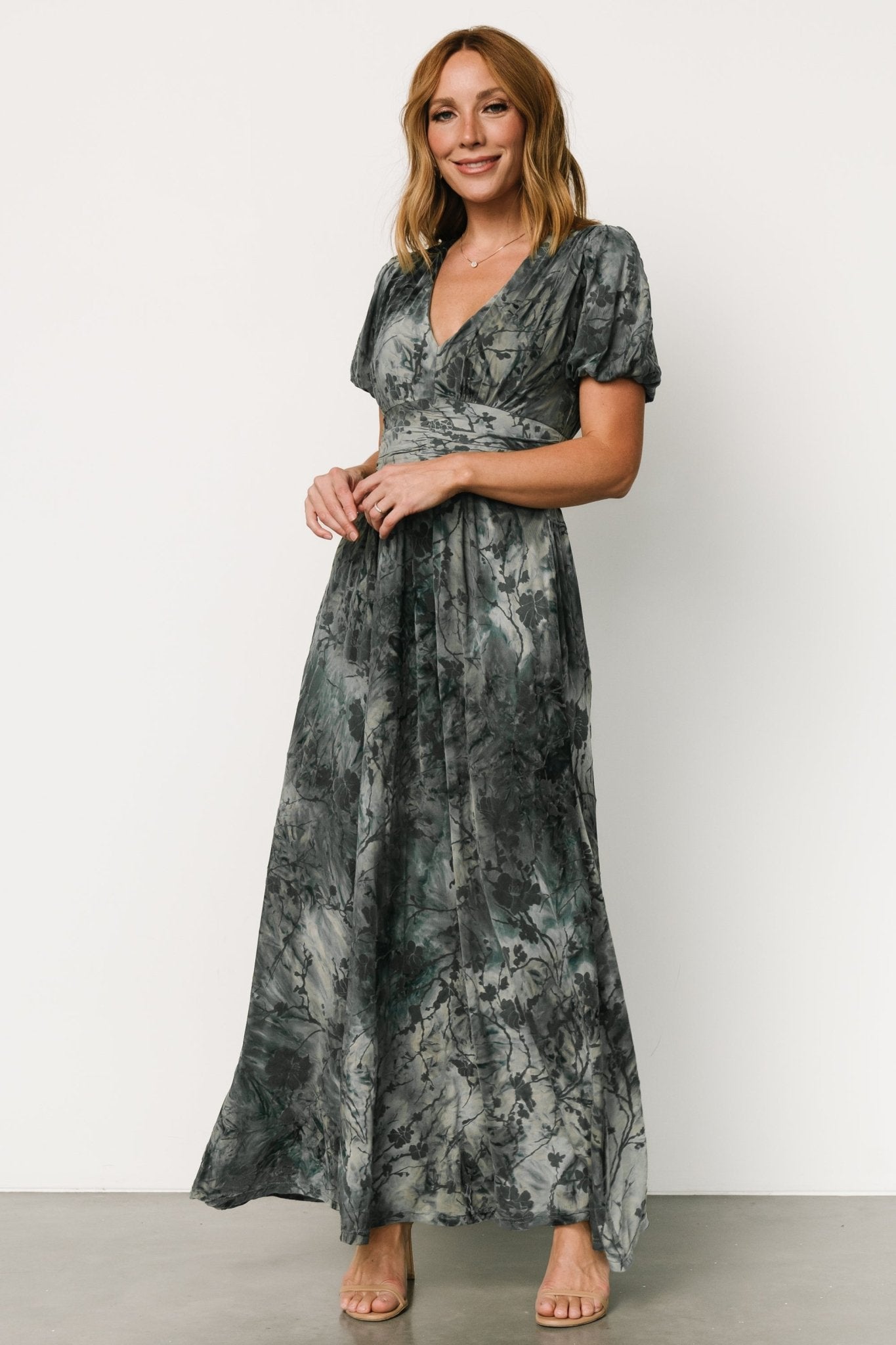 Leslie Velvet Maxi Dress | Slate Blue Outlet Factory Outlet