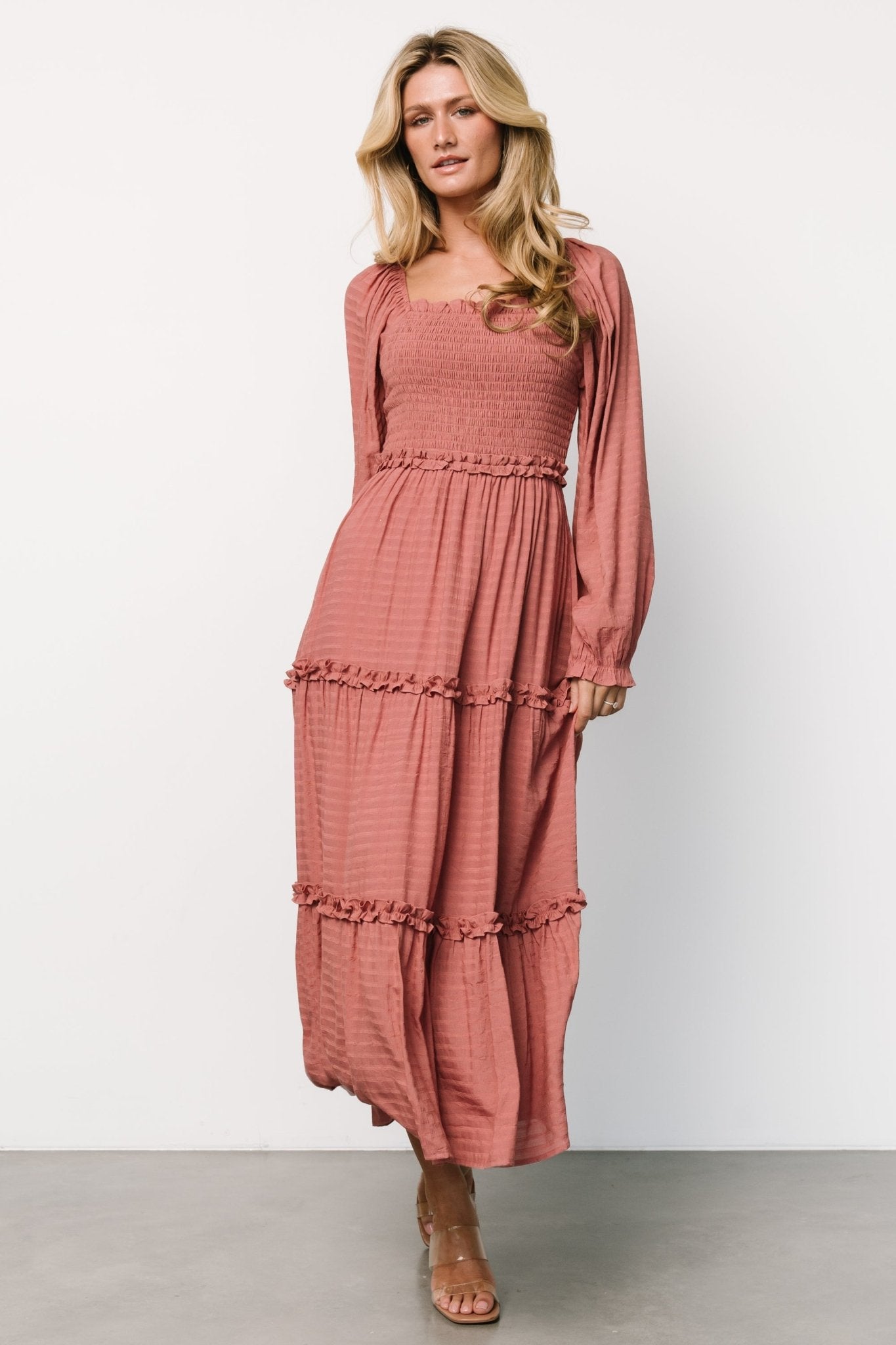 Rowan Tiered Dress | Vintage Rose Cheap Supply