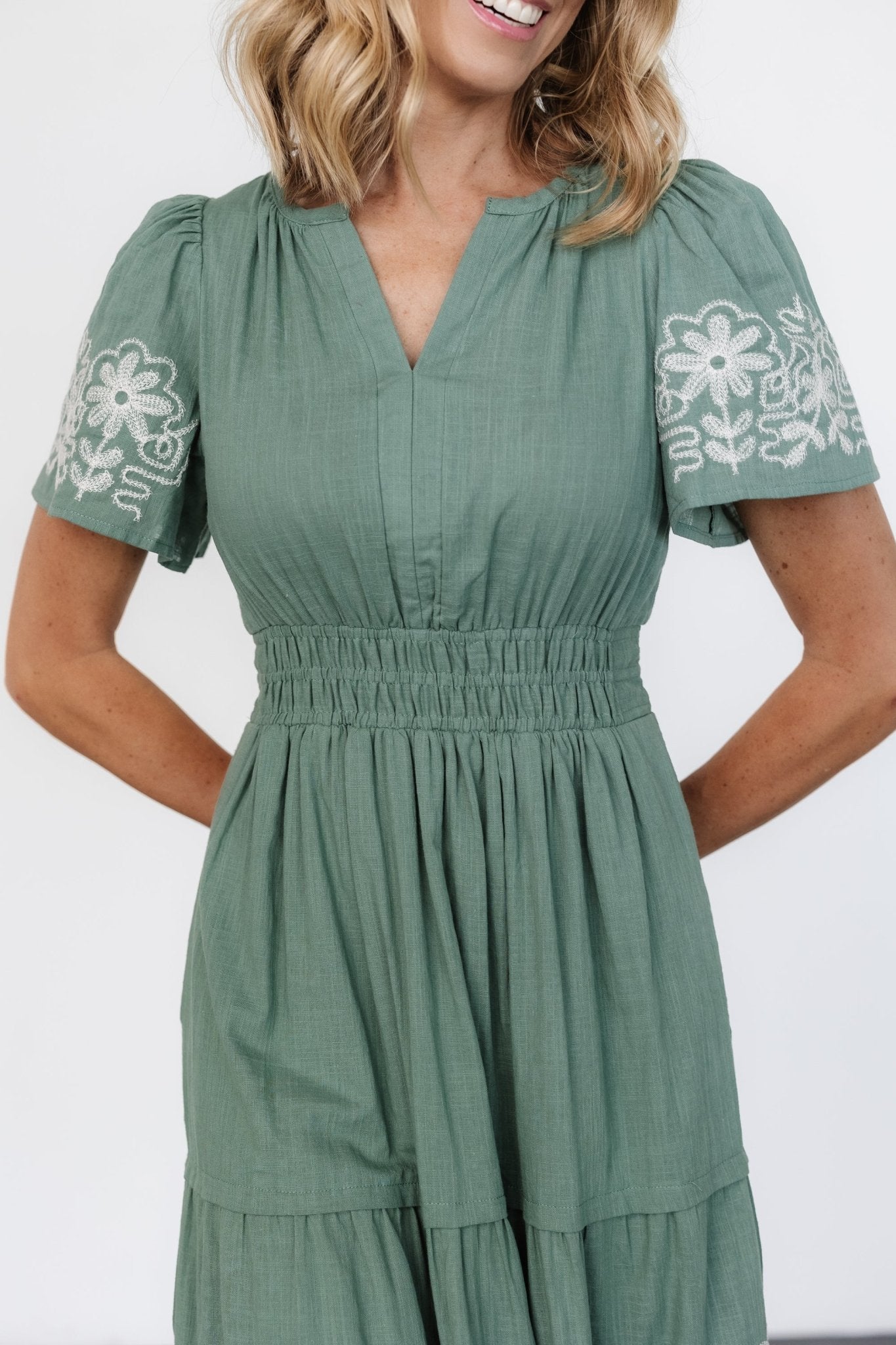 Kennedy Embroidered Maxi Dress | Dark Sage Best Seller Cheap Pice