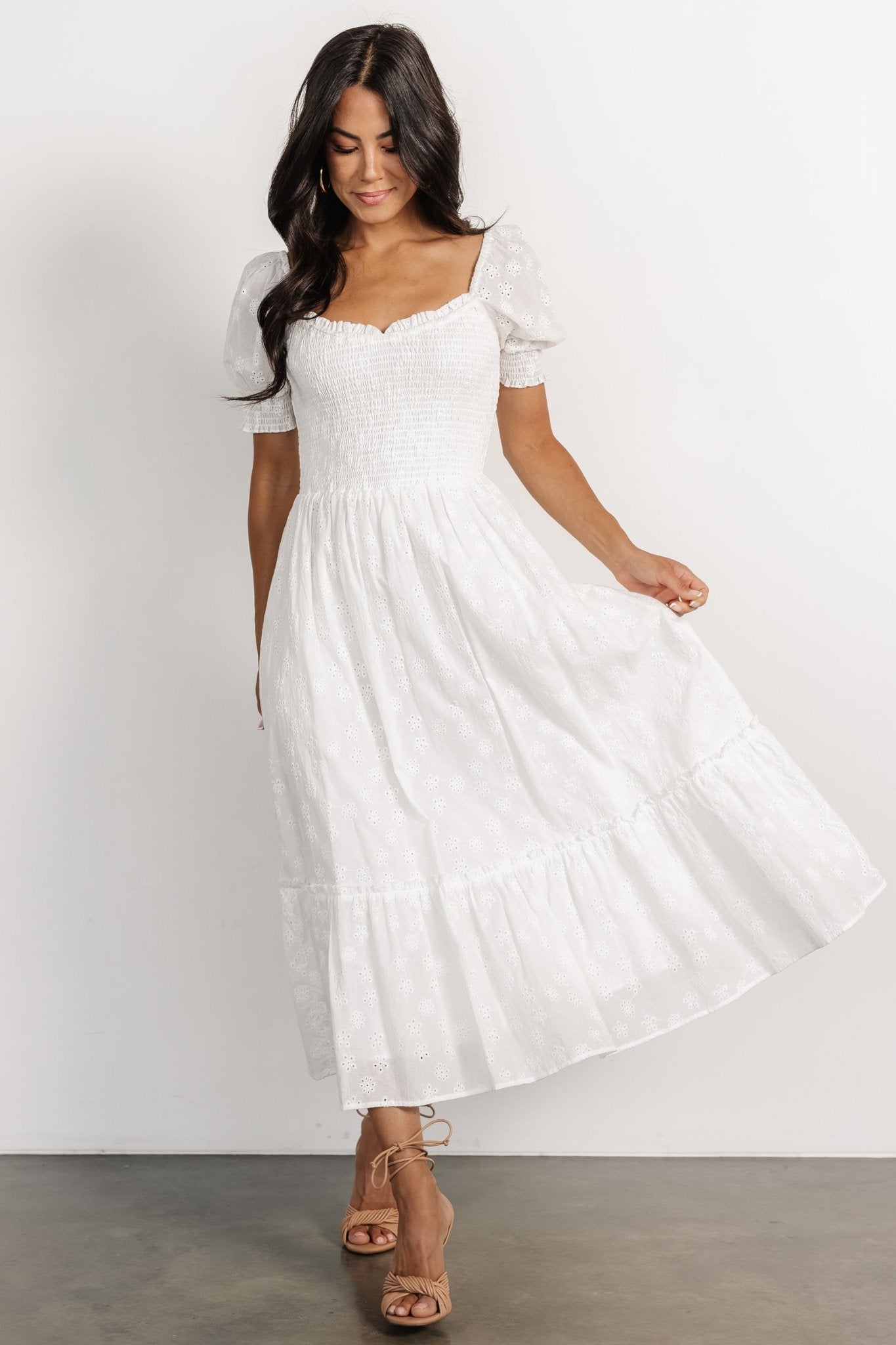 Piper Eyelet Midi Dress | Off White Sale Lowest Pice