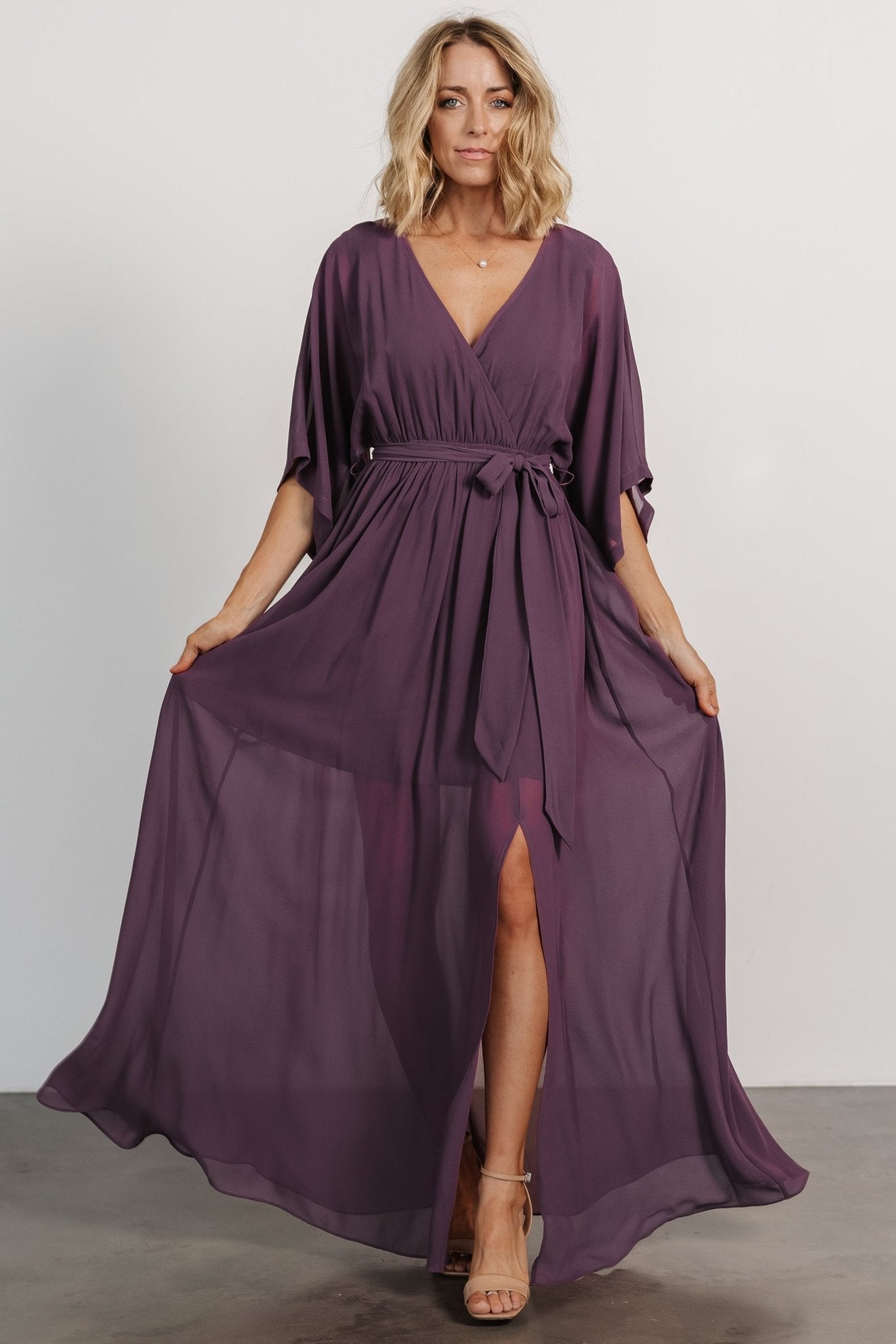 Kia Kimono Maxi Dress | Vintage Plum Sale Footlocker Pictures