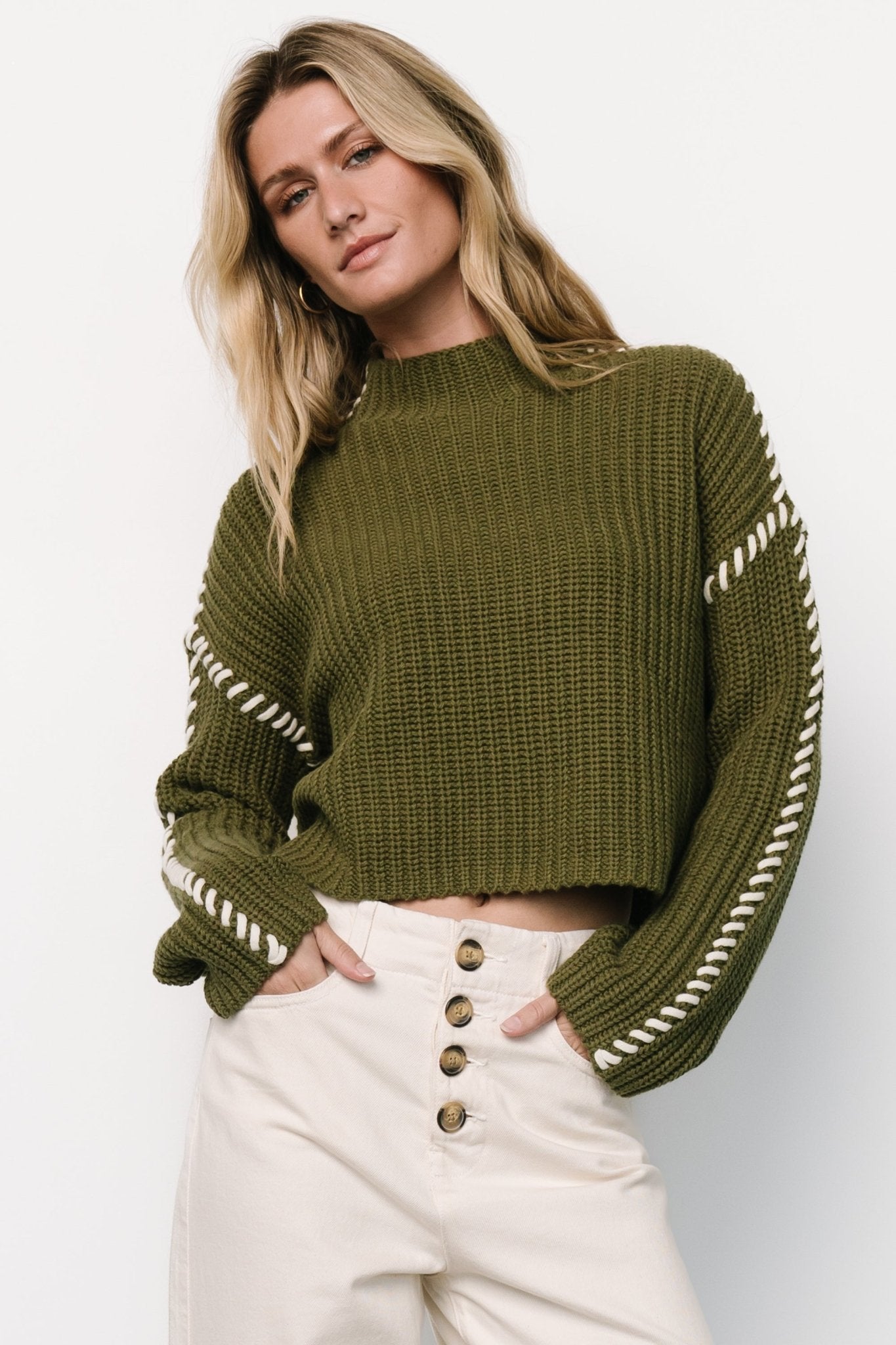 Madden Knit Sweater | Olive Huge Surprise Cheap Pice