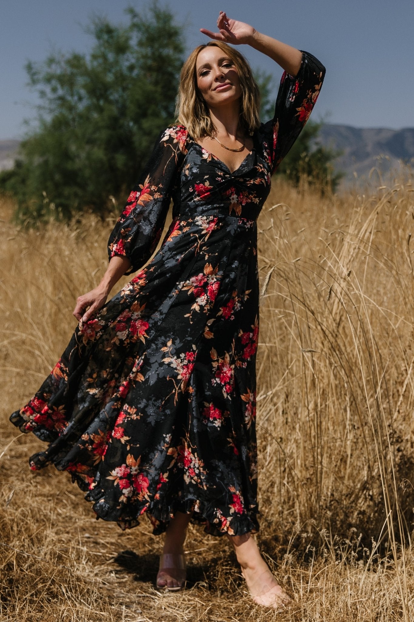 Estefania Maxi Dress | Black Floral Outlet 2025 New