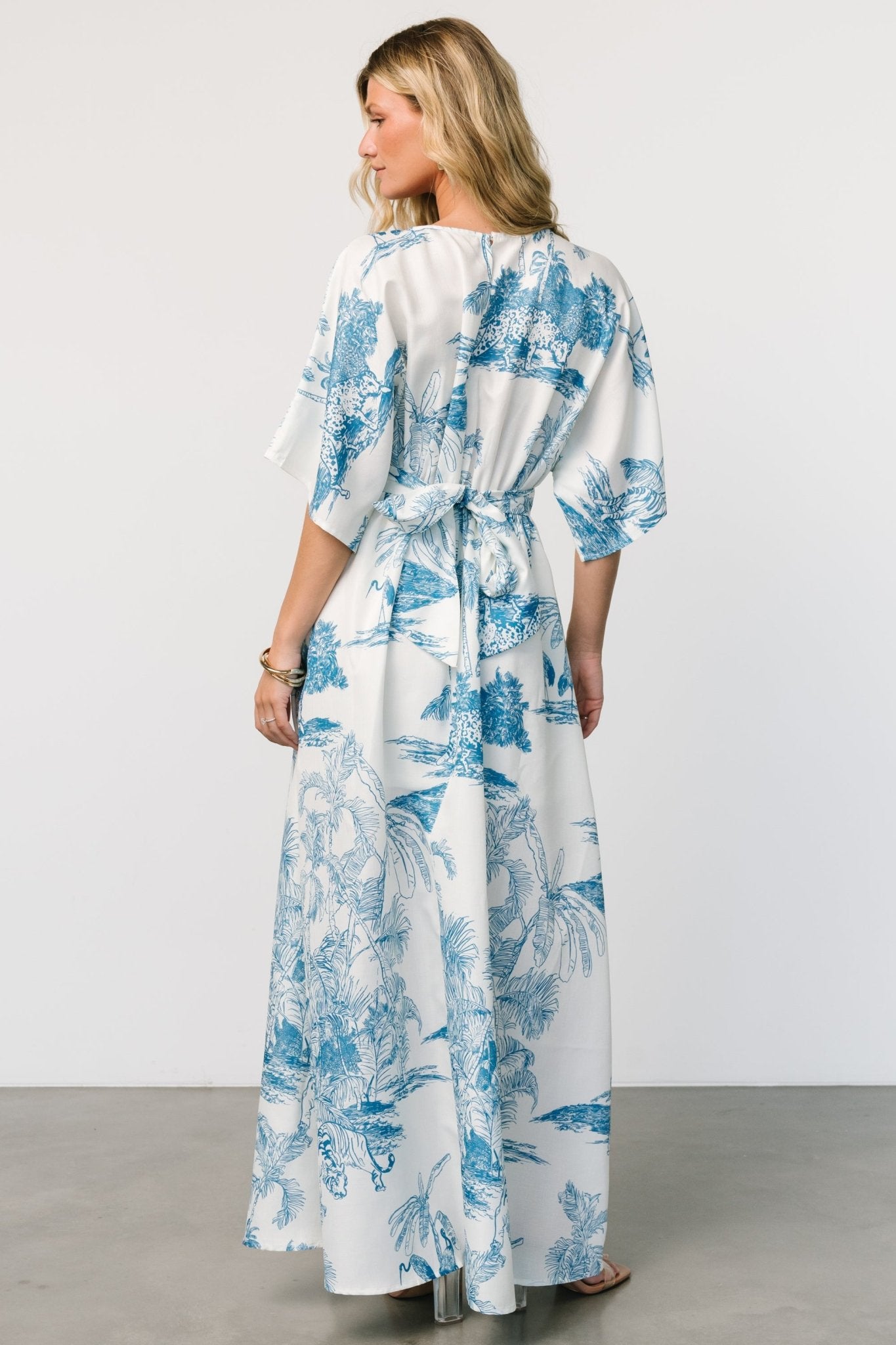 Dara Maxi Dress | Ivory + Blue Print Buy Cheap Find Great