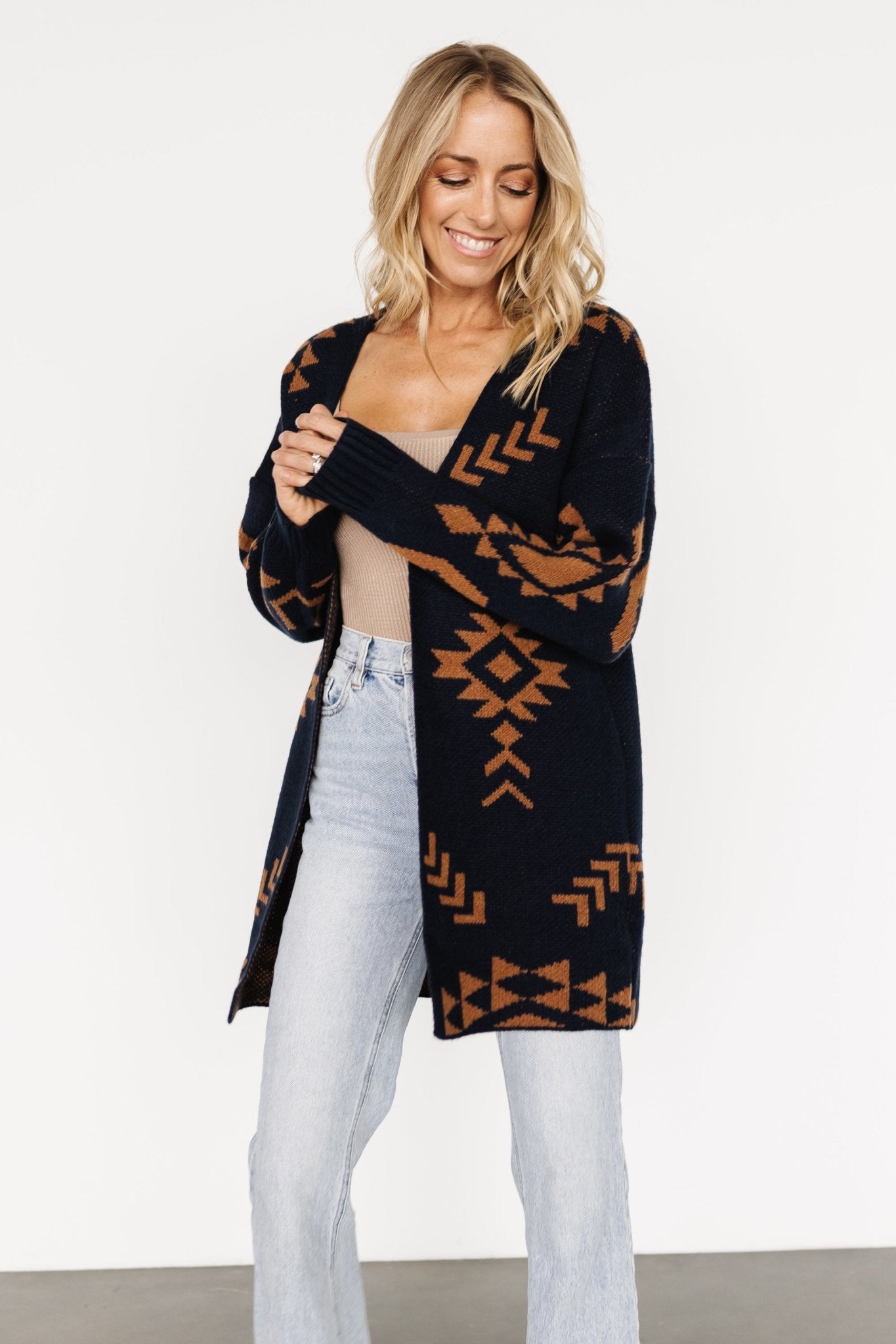 Hays Oversized Cardigan | Navy + Camel Release Dates Cheap Online