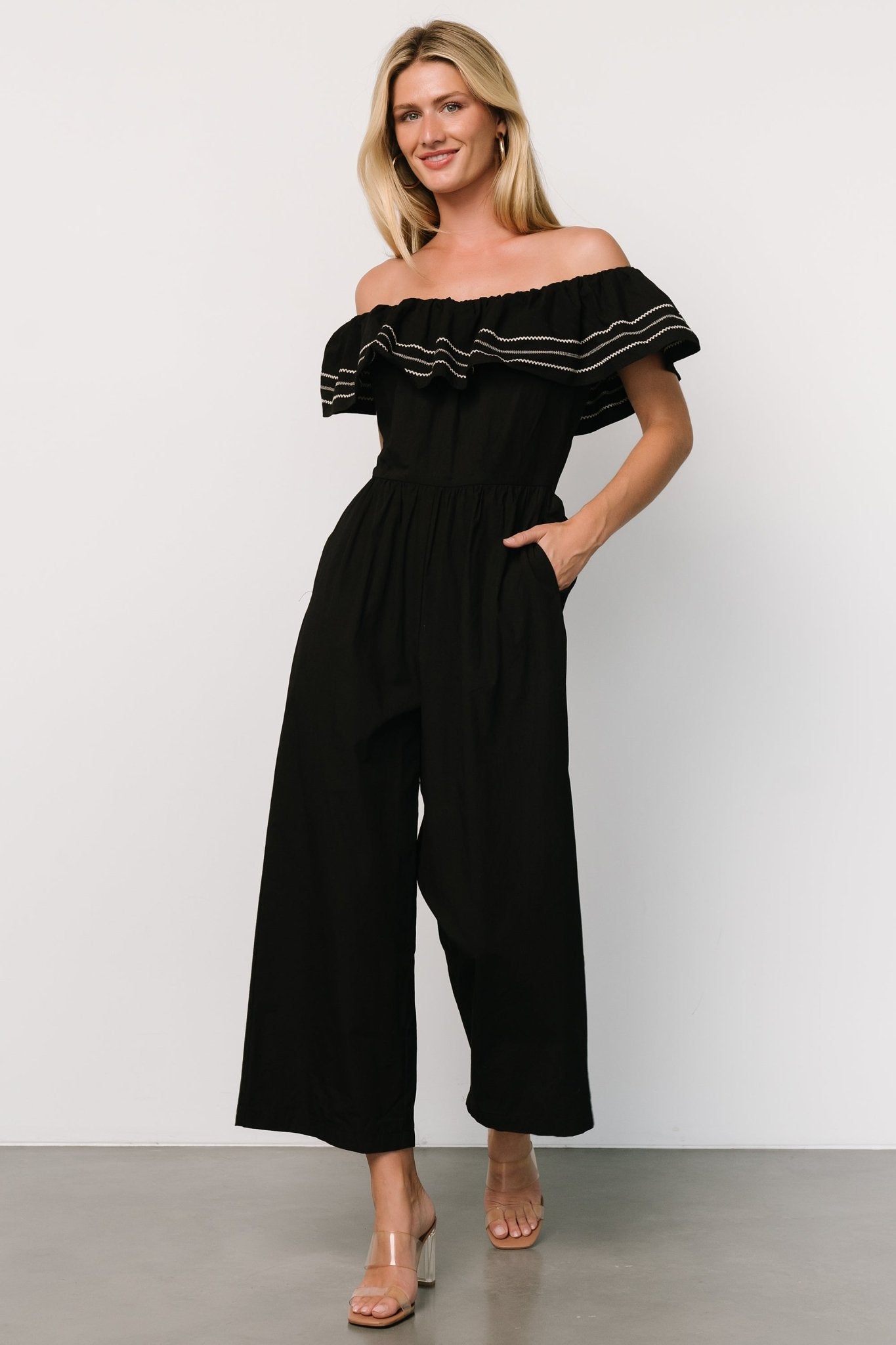 Reyna Off Shoulder Jumpsuit | Black Buy Cheap Official Site