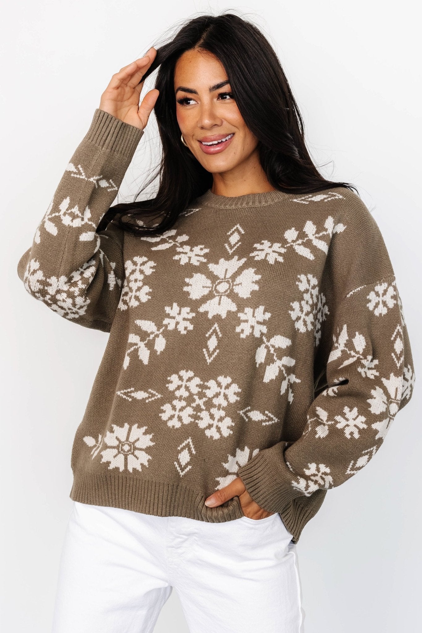 Elsa Sweater | Olive + Off White Official Site