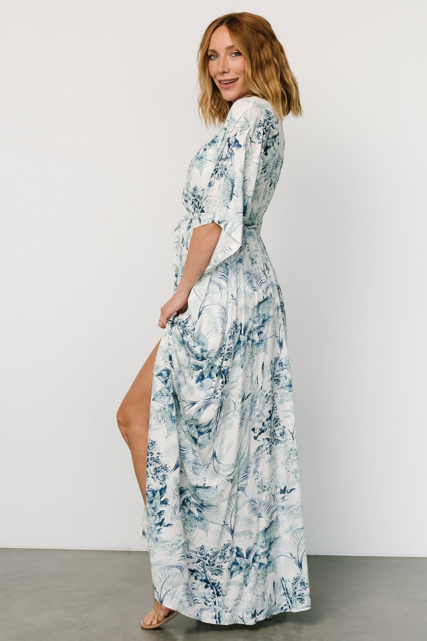 Kalea Maxi Dress | Blue + White Free Shipping Fast Delivery