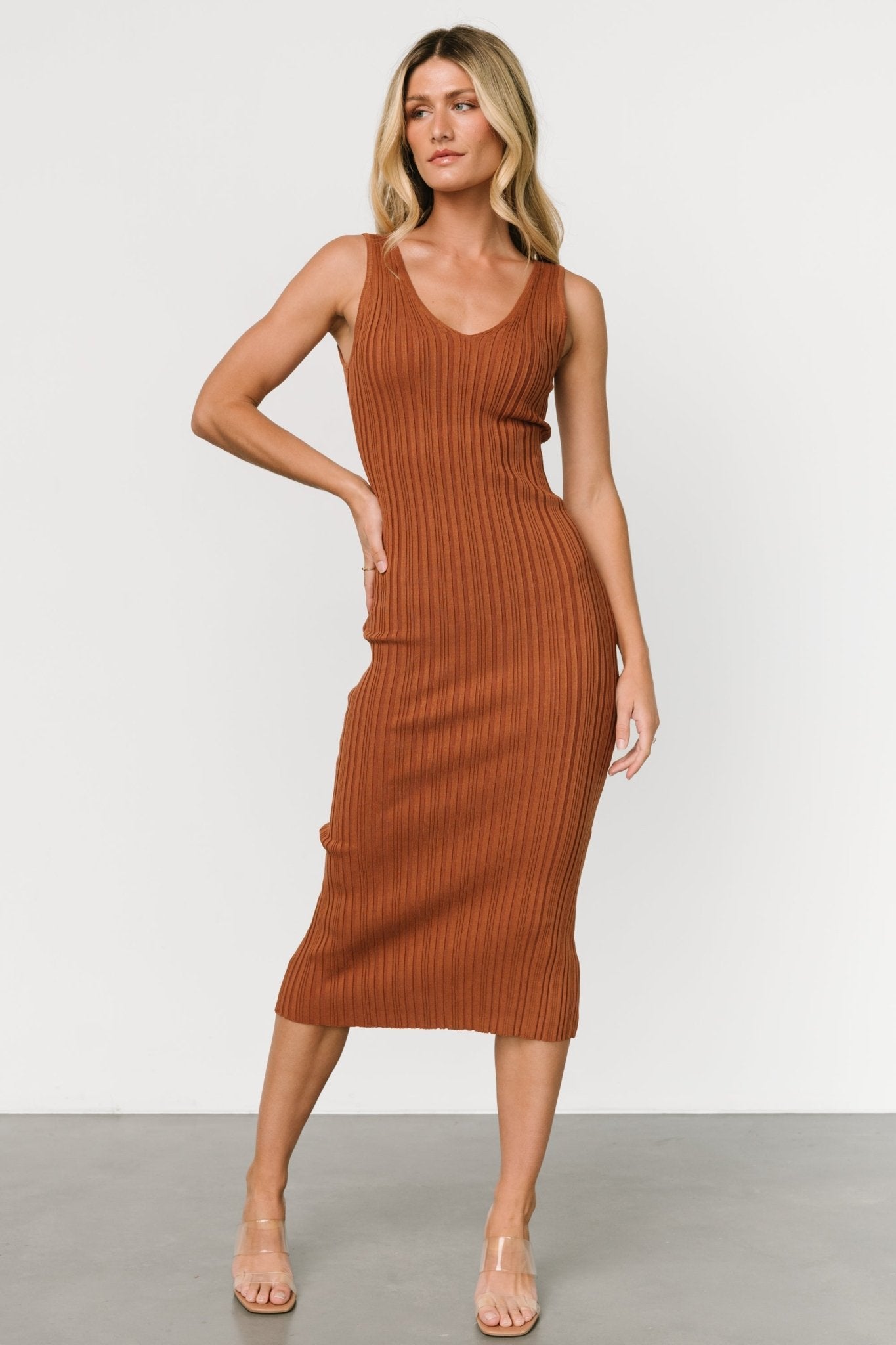 Napa V Neck Tank Dress | Copper Get To Buy