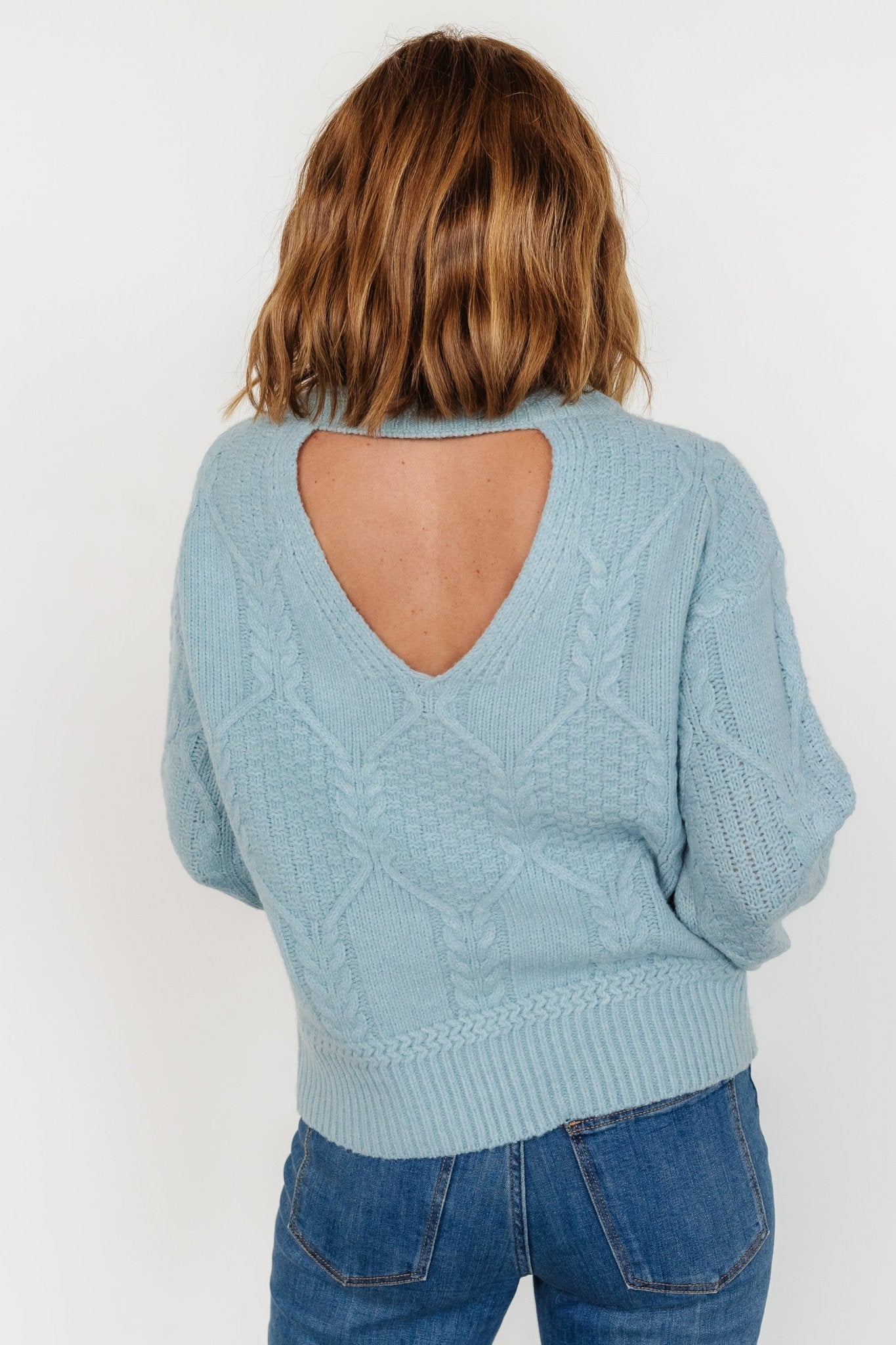 Sheffield Knit Sweater | Light Blue Outlet Clearance Store