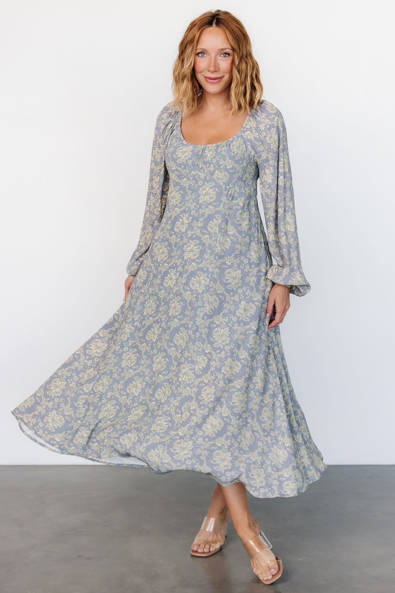 McKinney Dress | Blue + Vintage Cream Floral Buy Cheap Huge Surprise