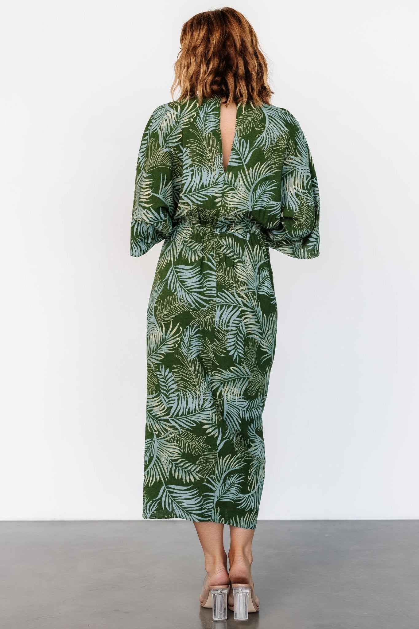 Tula Kimono Dress | Green + Blue Print Discount Best Sale