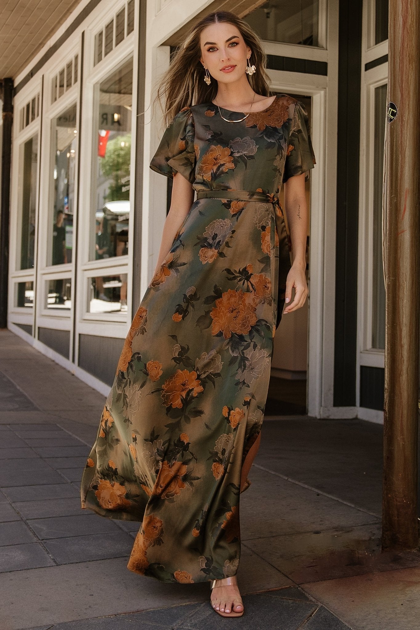 Agnes Satin Maxi Dress | Olive Floral Supply