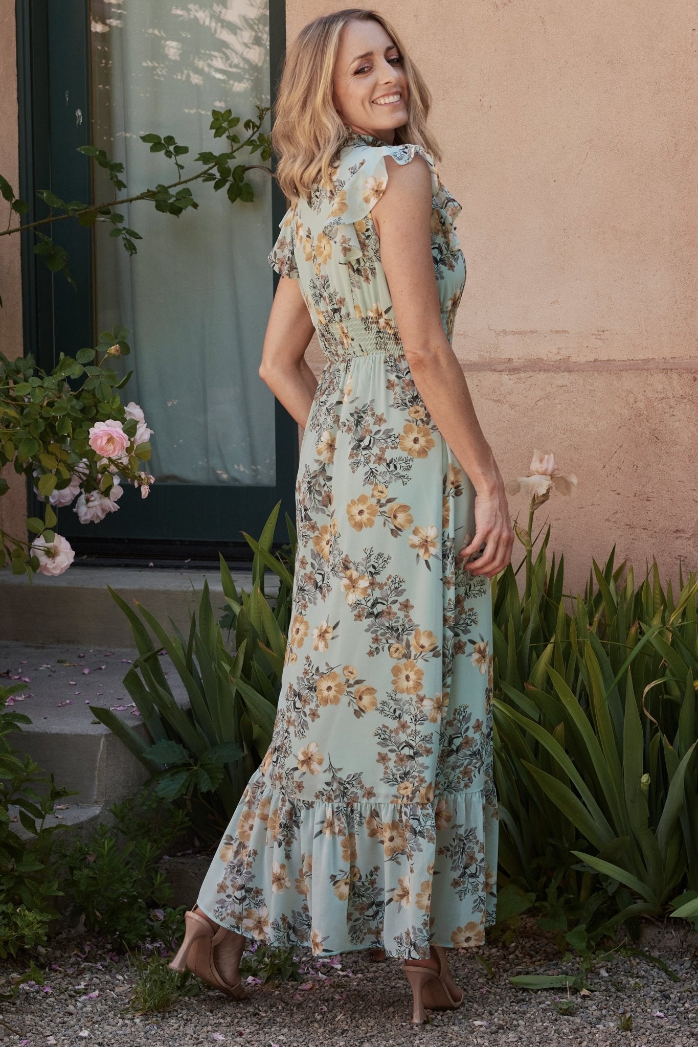 Kearny Ruffle Maxi Dress | Mint Floral Cheap Sale Free Shipping