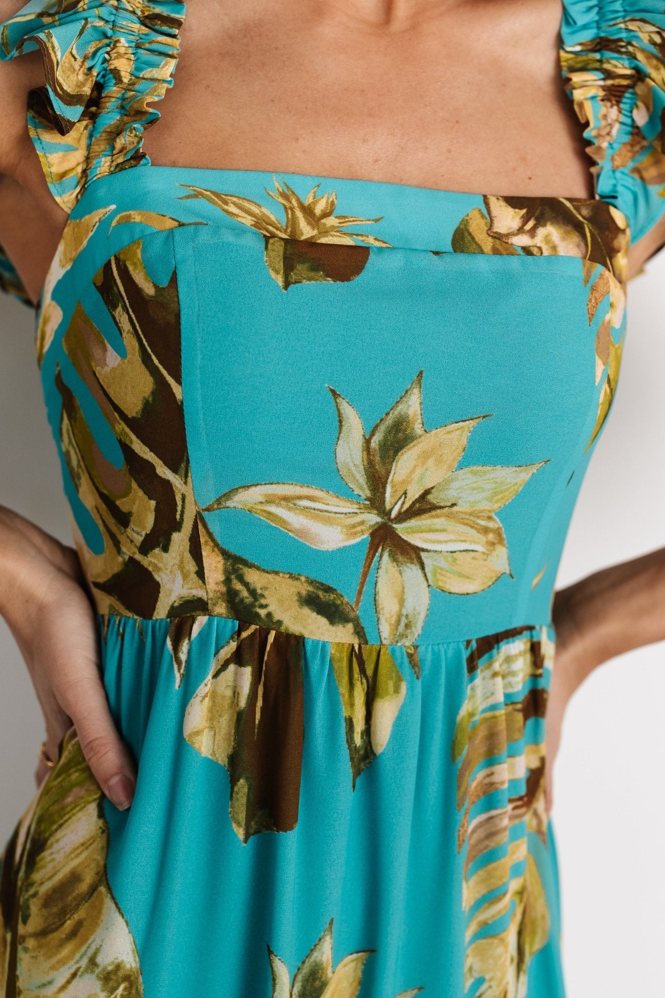 Encinitas Maxi Dress | Caribbean Blue Print Cheap Countdown Package